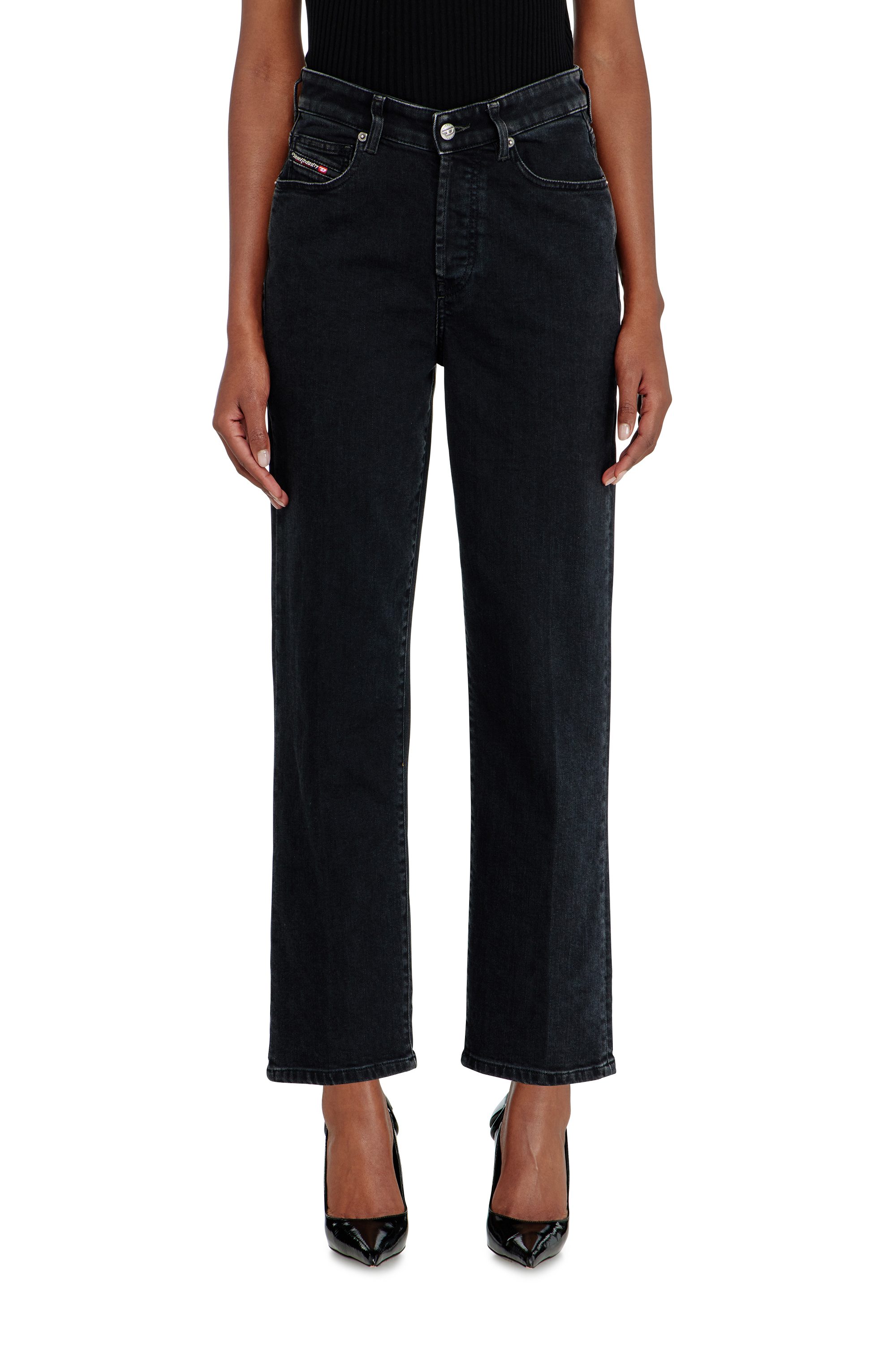 Diesel - Regular Jeans 1981 D-Went 09N89 Donna, Nero/Grigio scuro - Image 4