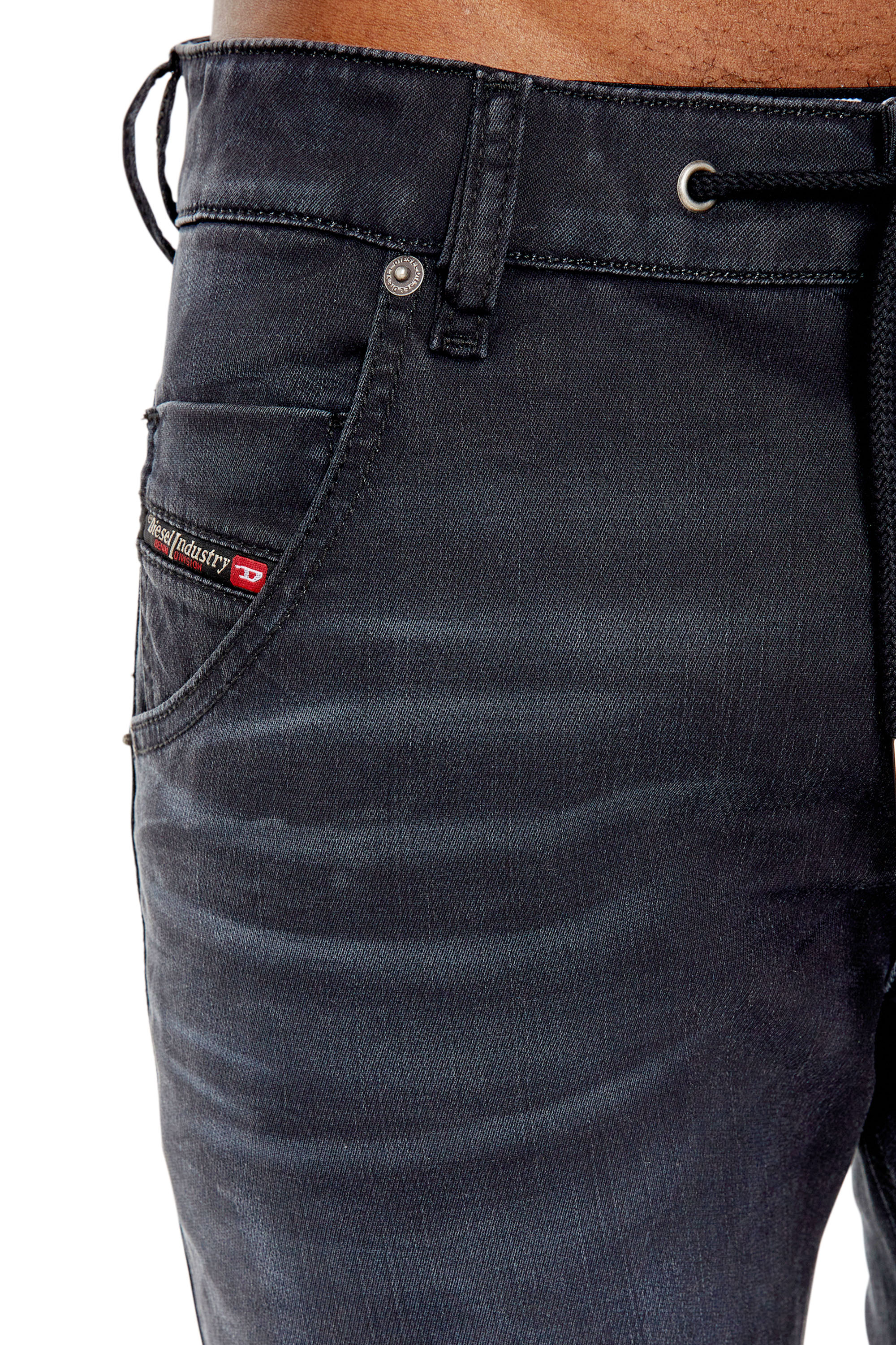Diesel - Krooley JoggJeans® 068CQ Tapered, Nero/Grigio scuro - Image 3