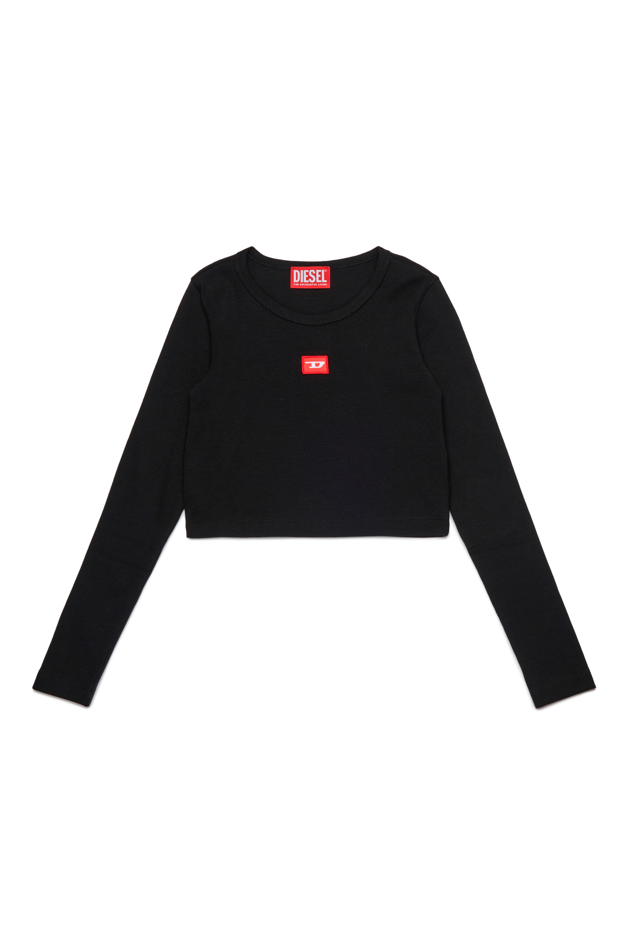 Diesel - TBALLETD, T-shirt in cotone con logo a contrasto Donna in Nero - 1