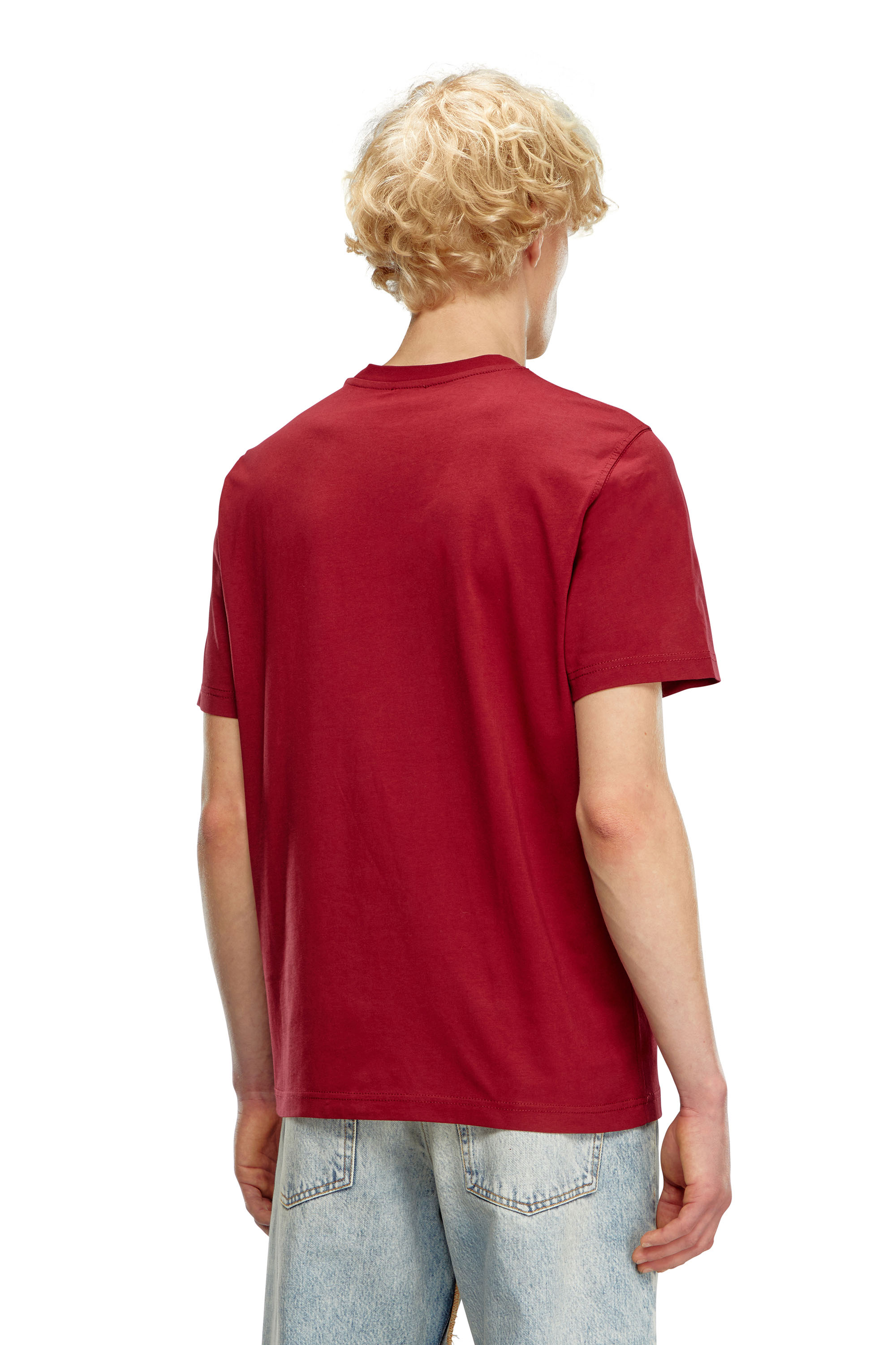 Diesel - T-ADJUST-Q7, Man's T-shirt with blurry Diesel logo in Red - 4