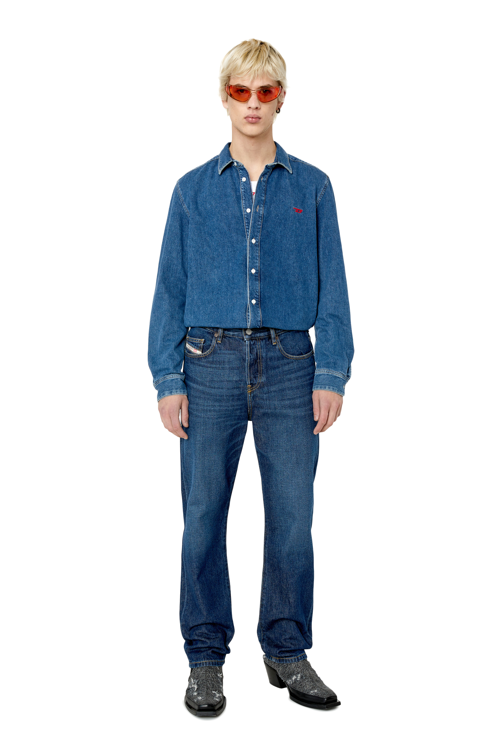 Diesel - 0DL1001, Occhiali da sole con forma avvolgente Unisex in Arancione - 4