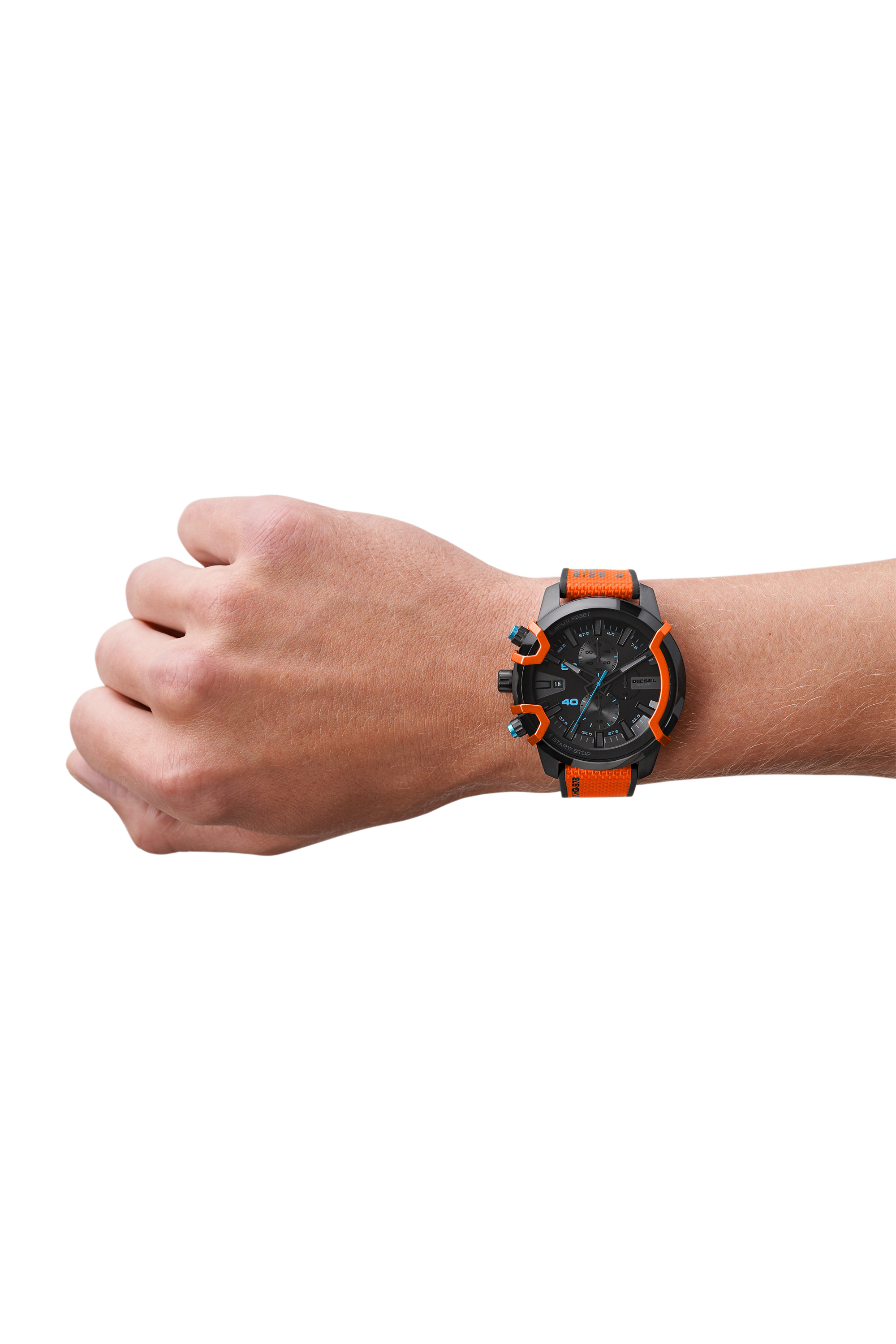 Diesel - DZ4562, Cronografo Griffed con cinturino in tela arancione Uomo in Arancione - 4