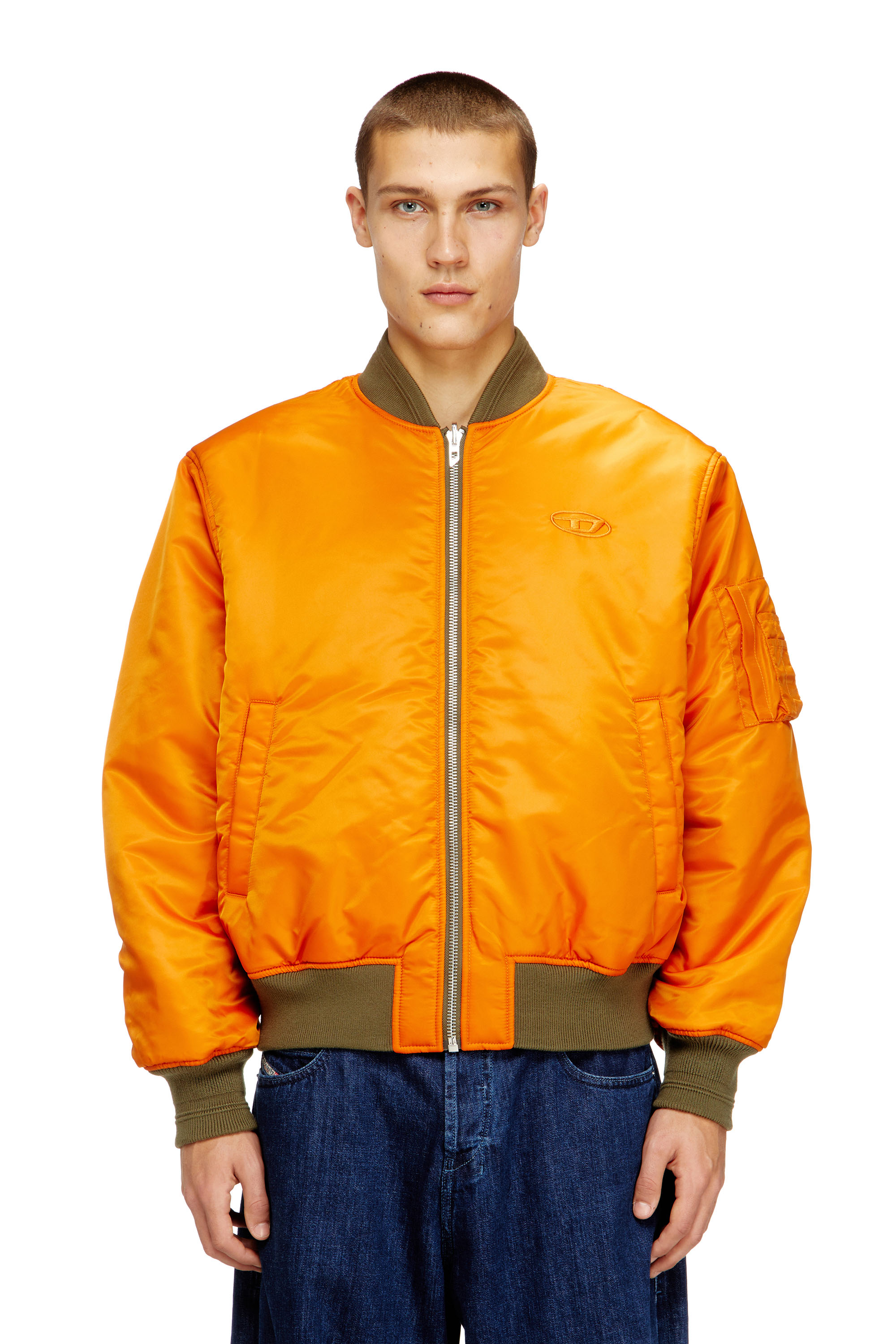 Diesel - W-TYPE-D1, Giacca bomber imbottita con ricamo Oval D Uomo in Multicolor - 6