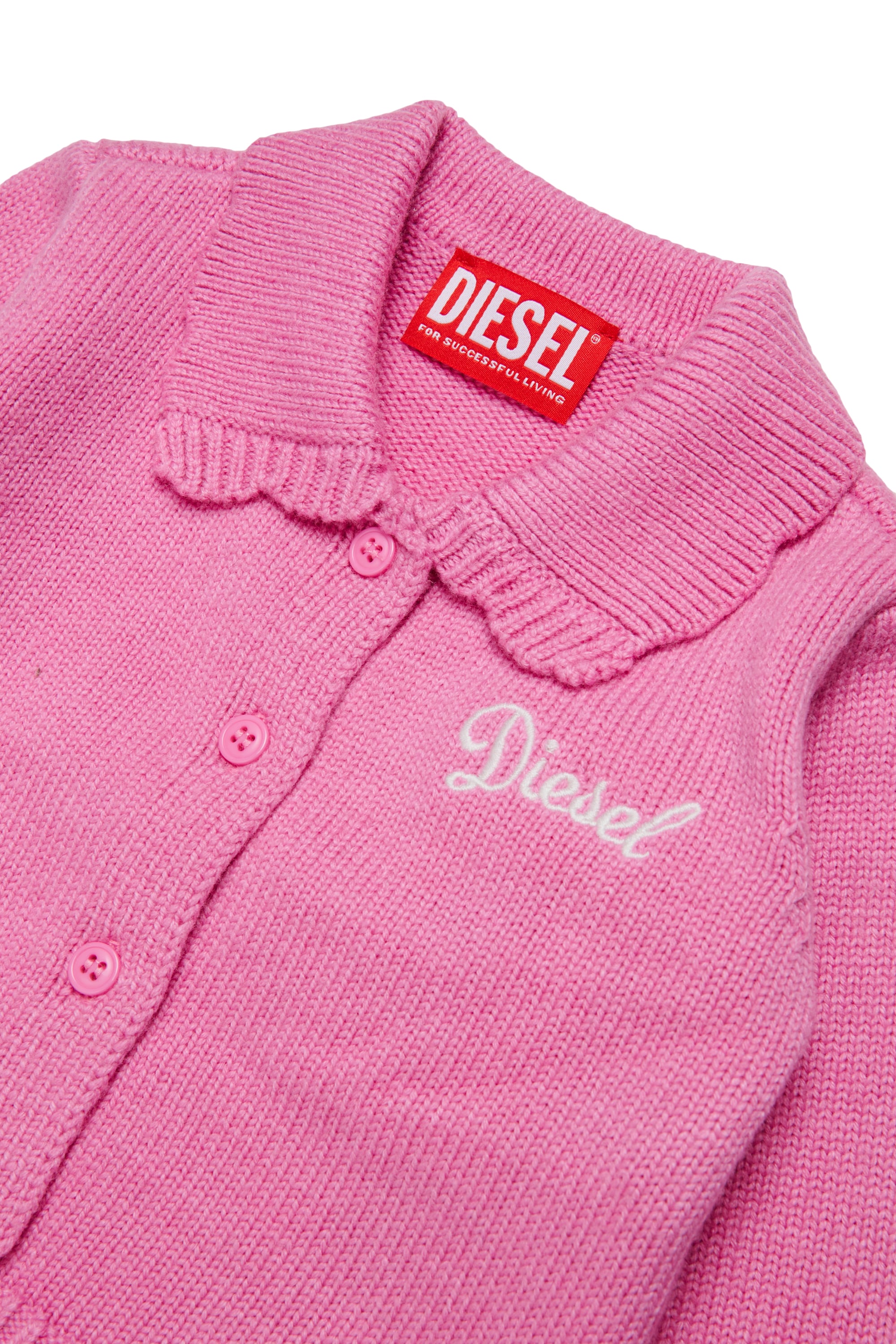 Diesel - KSCALOB, Cardigan in cachemire con colletto smerlato Donna in Rosa - 3