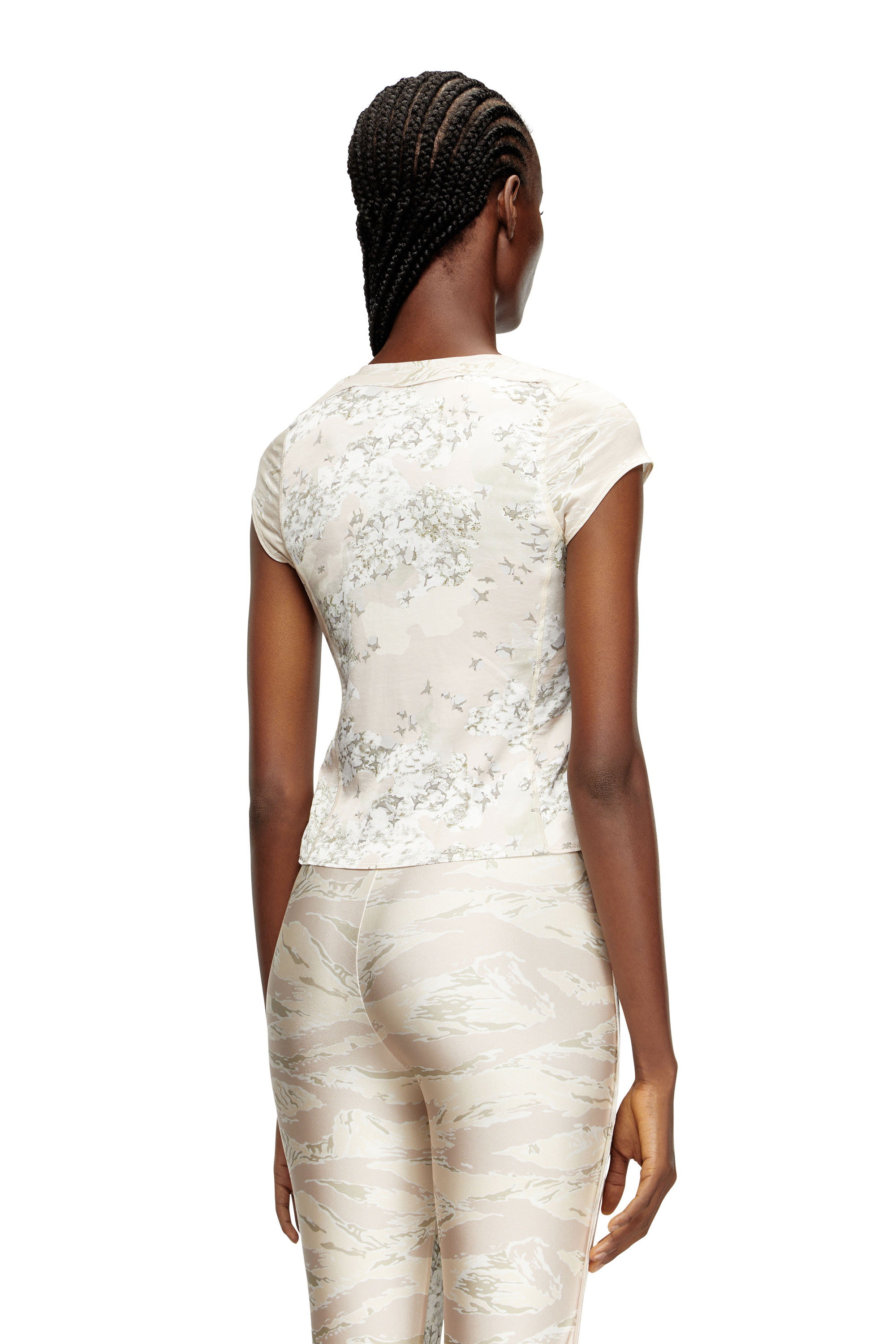 Diesel - T-AFRYMY, Top con stampe camouflage Donna in Beige - 4