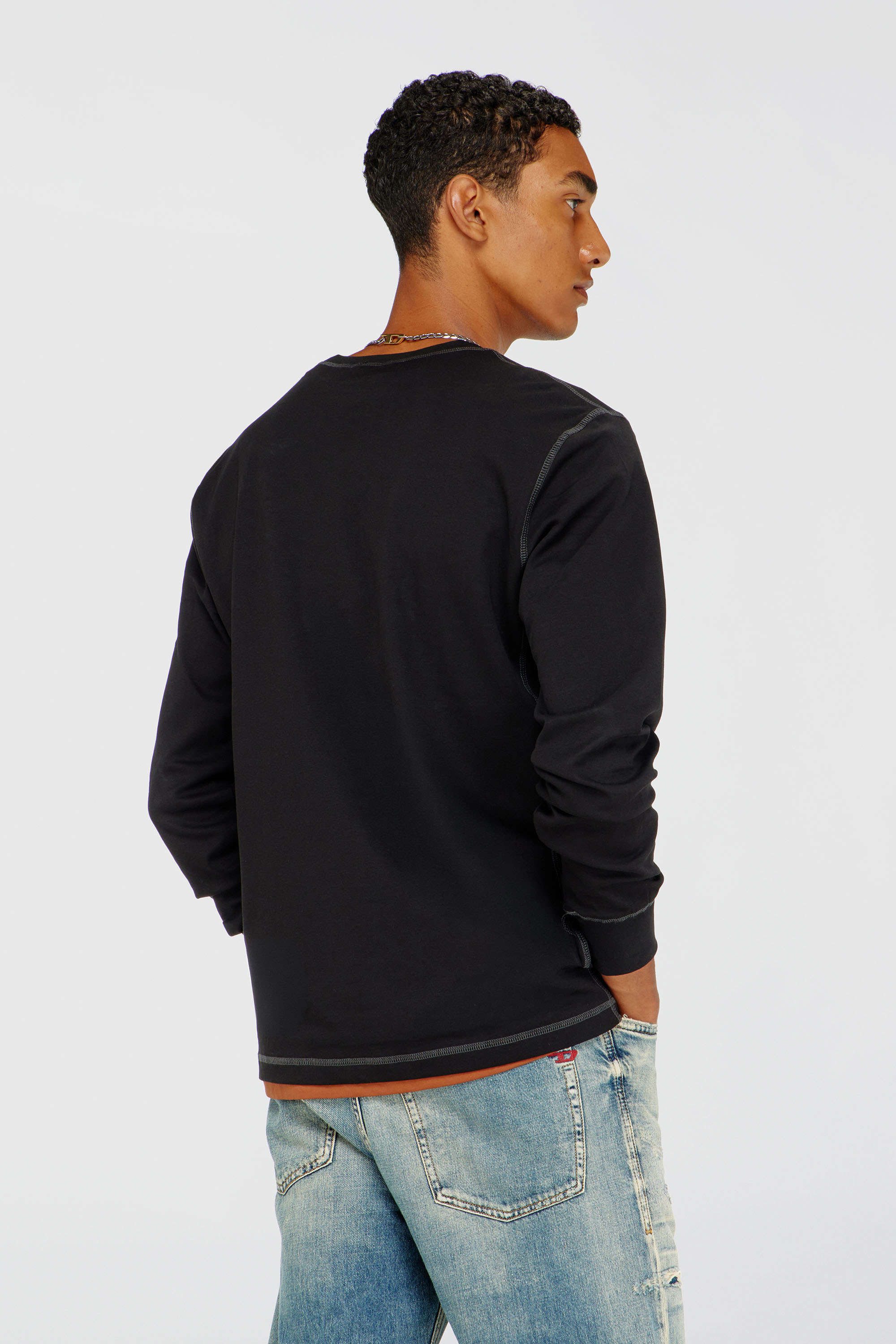 Diesel - T-MADJUST-LS-TR, Maglietta a maniche lunghe in cotone con Oval D Uomo in Multicolor - 4