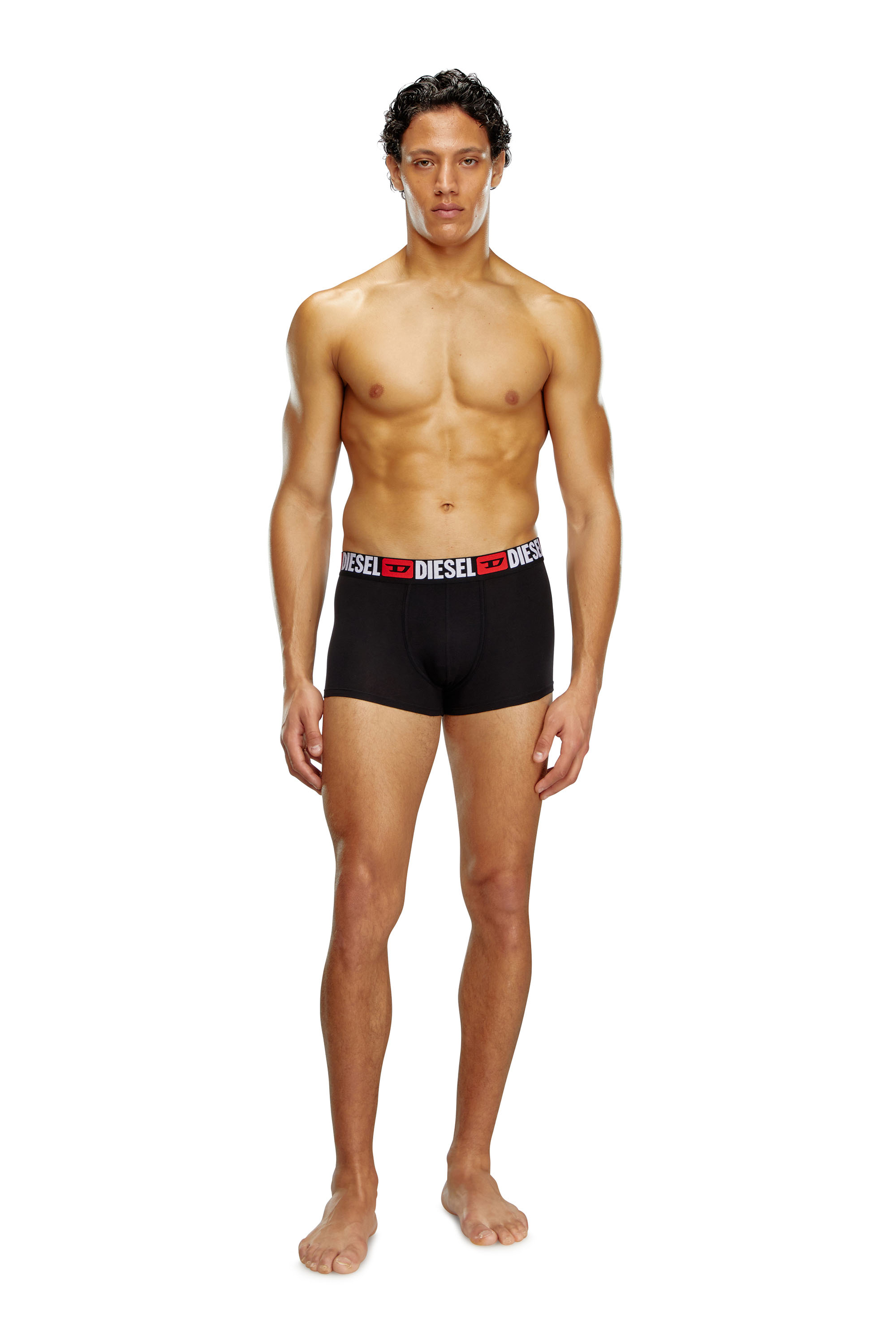 Diesel - UMBX-DAMIENTHREEPACK, Set di tre boxer con elastico in vita con logo all-over Uomo in Nero - 1
