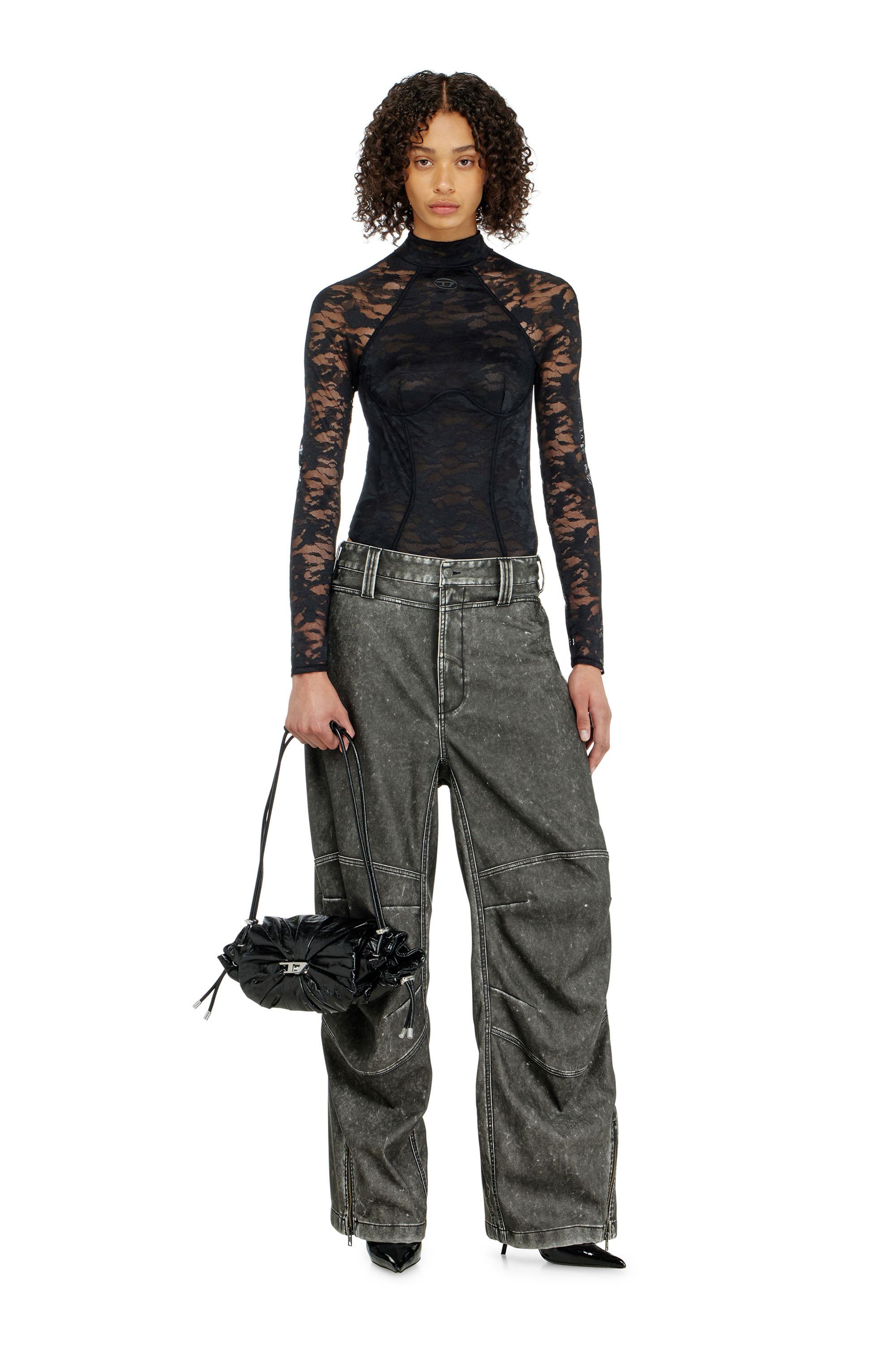 Diesel - VIVIAN-UTLT, Body in pizzo di nylon con schiena scoperta Donna in ToBeDefined - 4