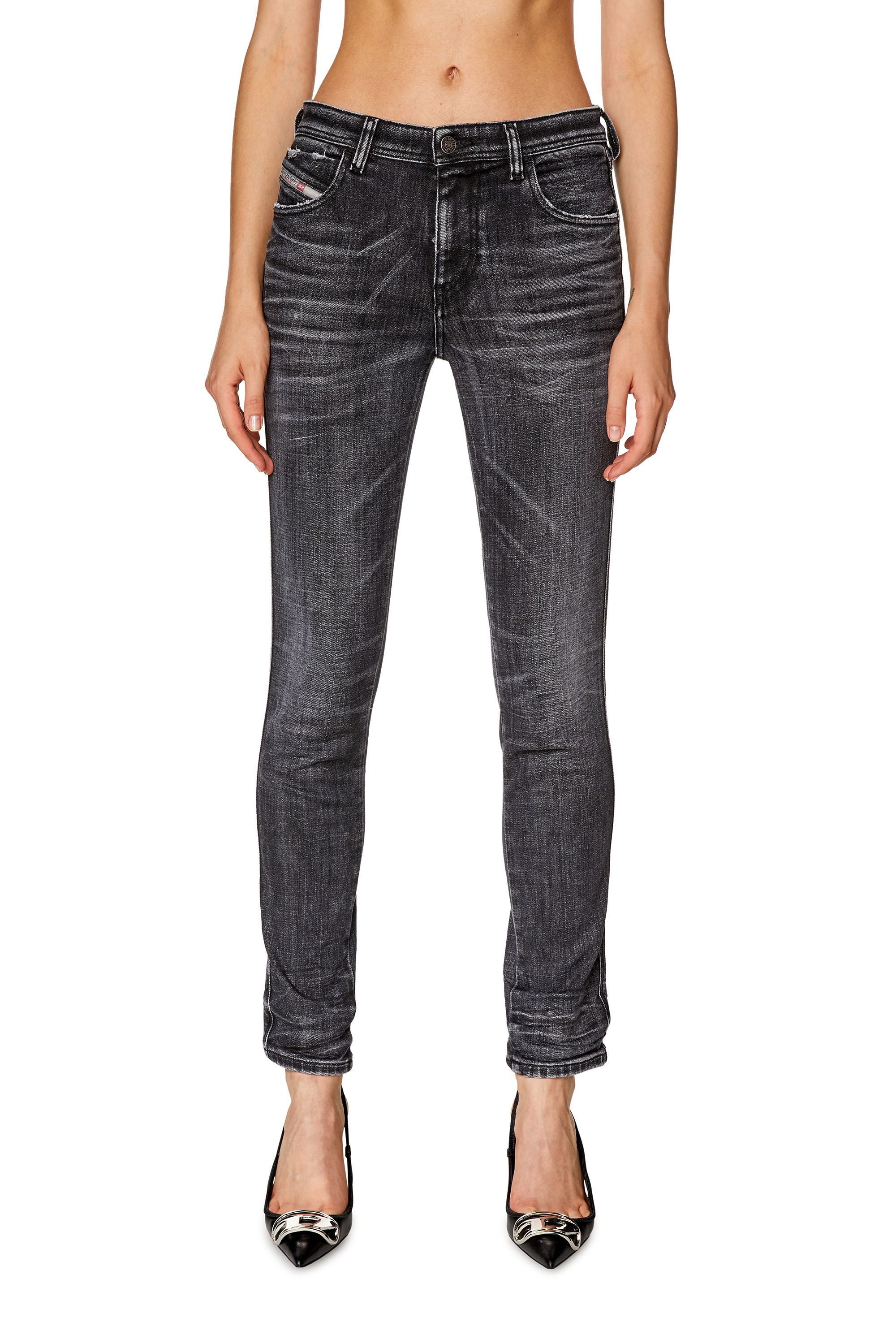 Diesel - Skinny Jeans 2015 Babhila 09G50, Nero/Grigio scuro - Image 1