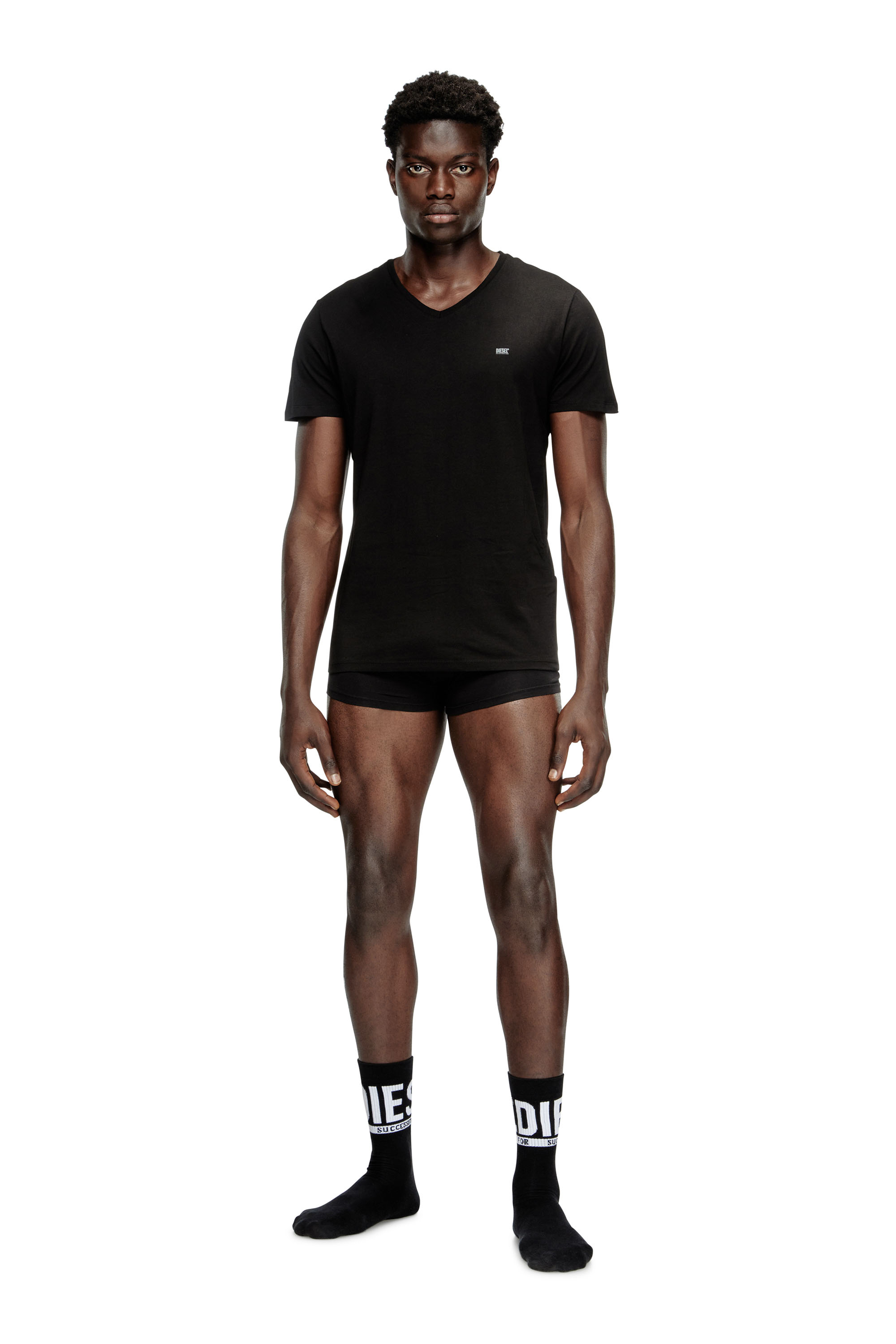 Diesel - UMTEE-MICHAEL3PACK, Man's Three-pack of V-neck T-shirts in Black - 2
