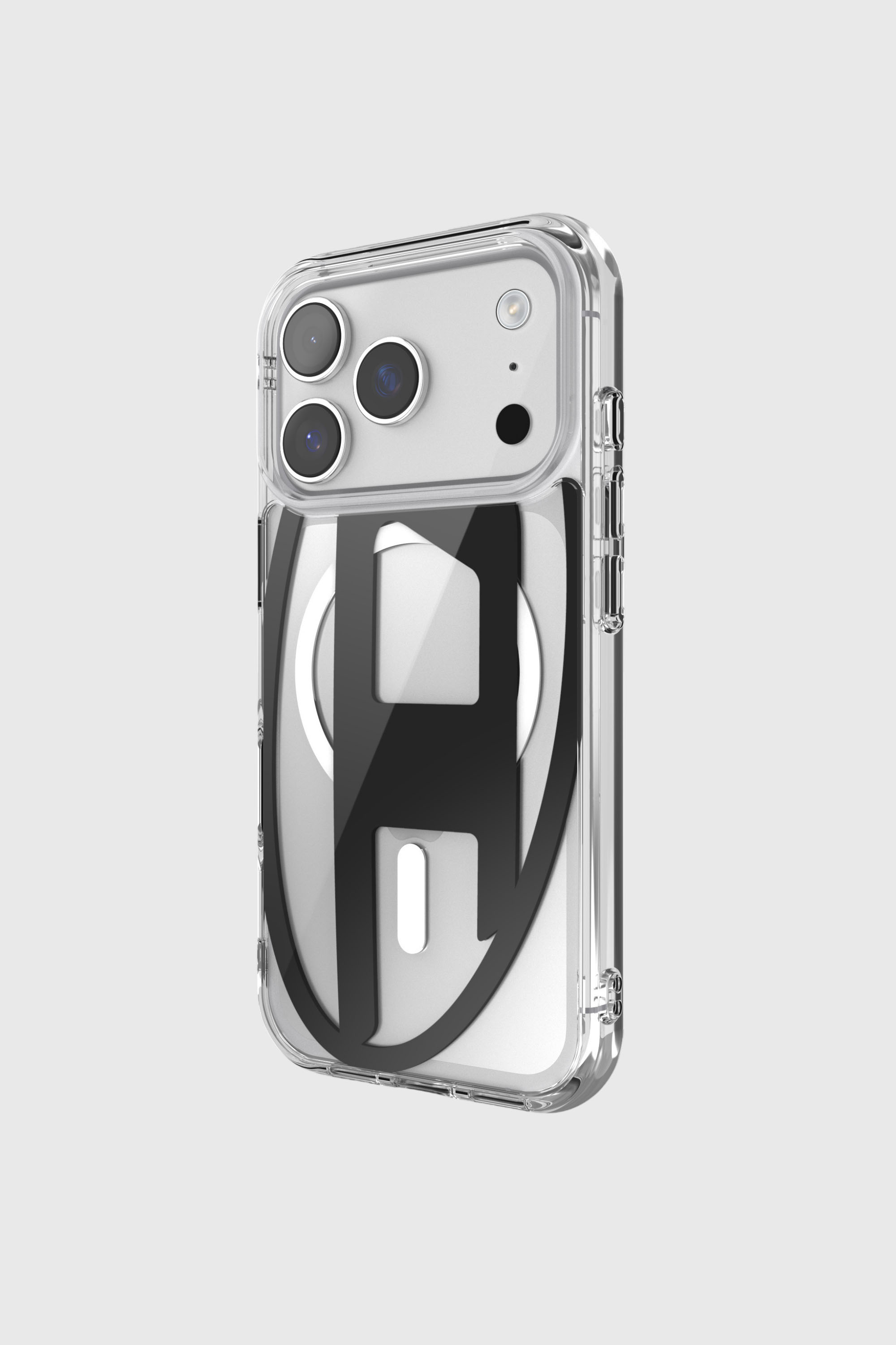 Diesel - 60417 AOP CASE, Custodia metallica Oval D con Magsafe per iPhone 17 Pro Unisex in Nero - 3