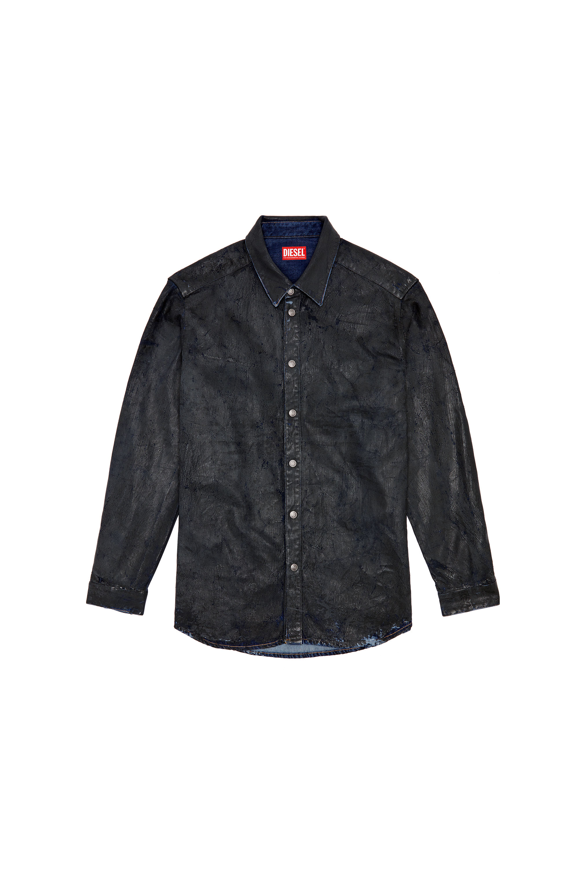 Diesel - D-SIMPLY-FSE, Camicia in denim con coating craquel&eacute; Uomo in Nero - 2