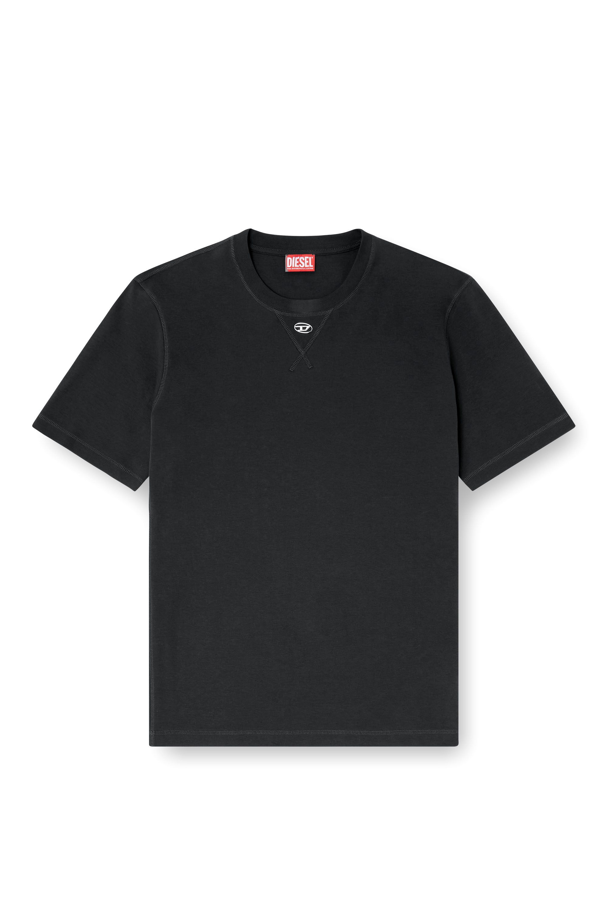 Diesel - T-MADJUST-TR, T-shirt regular con girocollo e Oval D Uomo in Grigio - 2