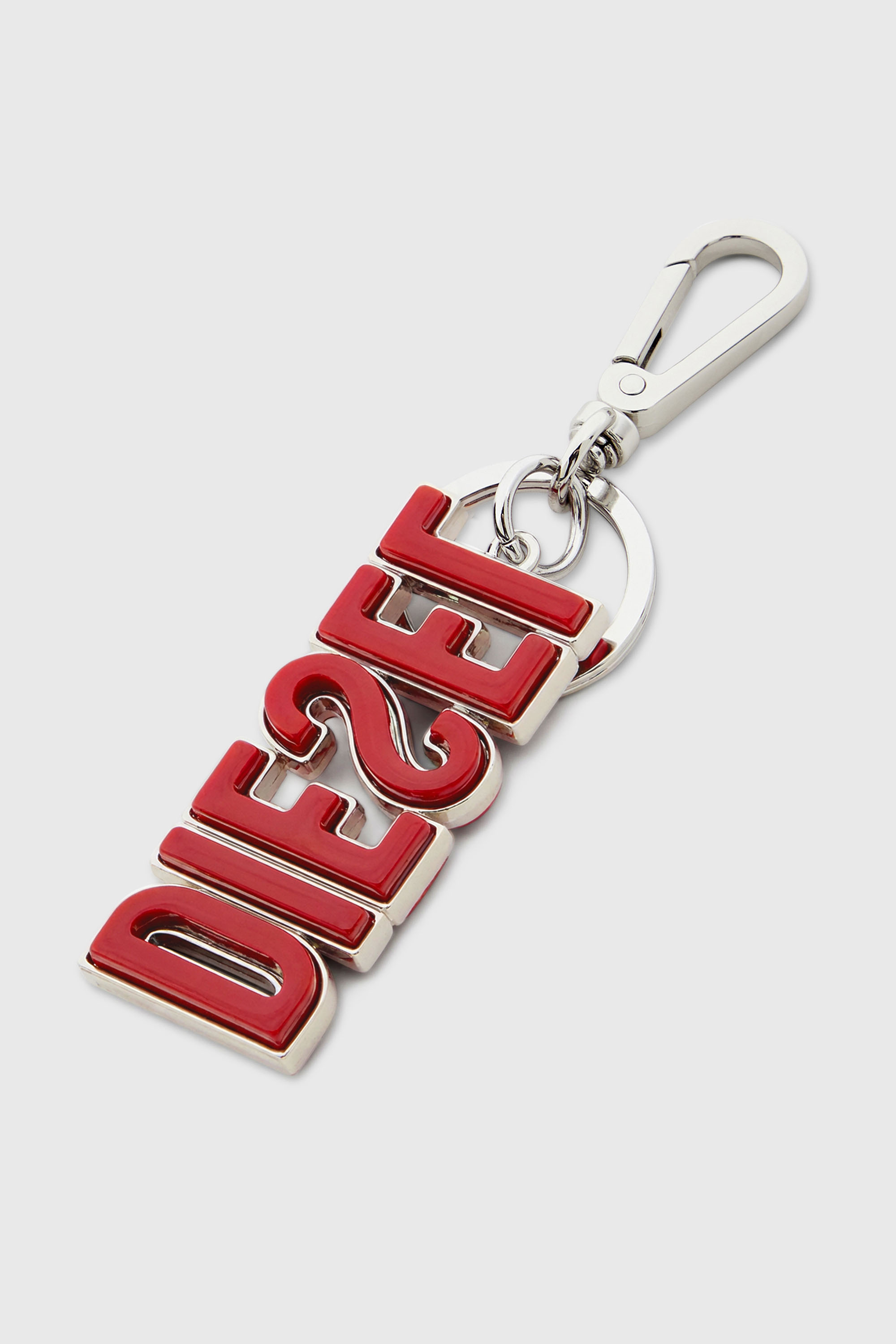 Diesel - DSL 3D KEY RING, Man's Metal and resin DIESEL keyring in Black/Red - 3