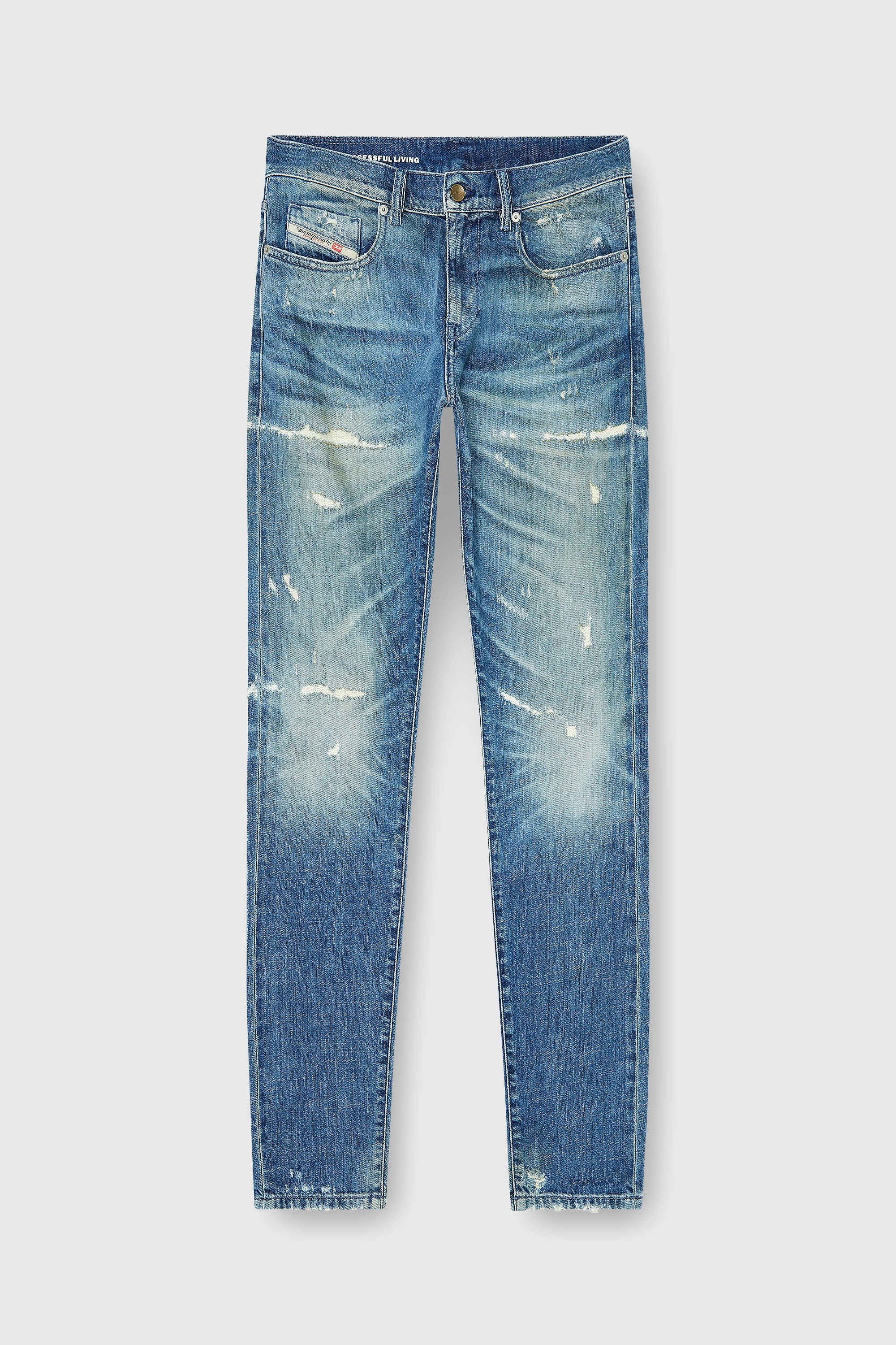 Diesel - Slim Jeans 2019 D-Strukt 007EN Uomo, Blu medio - Image 2