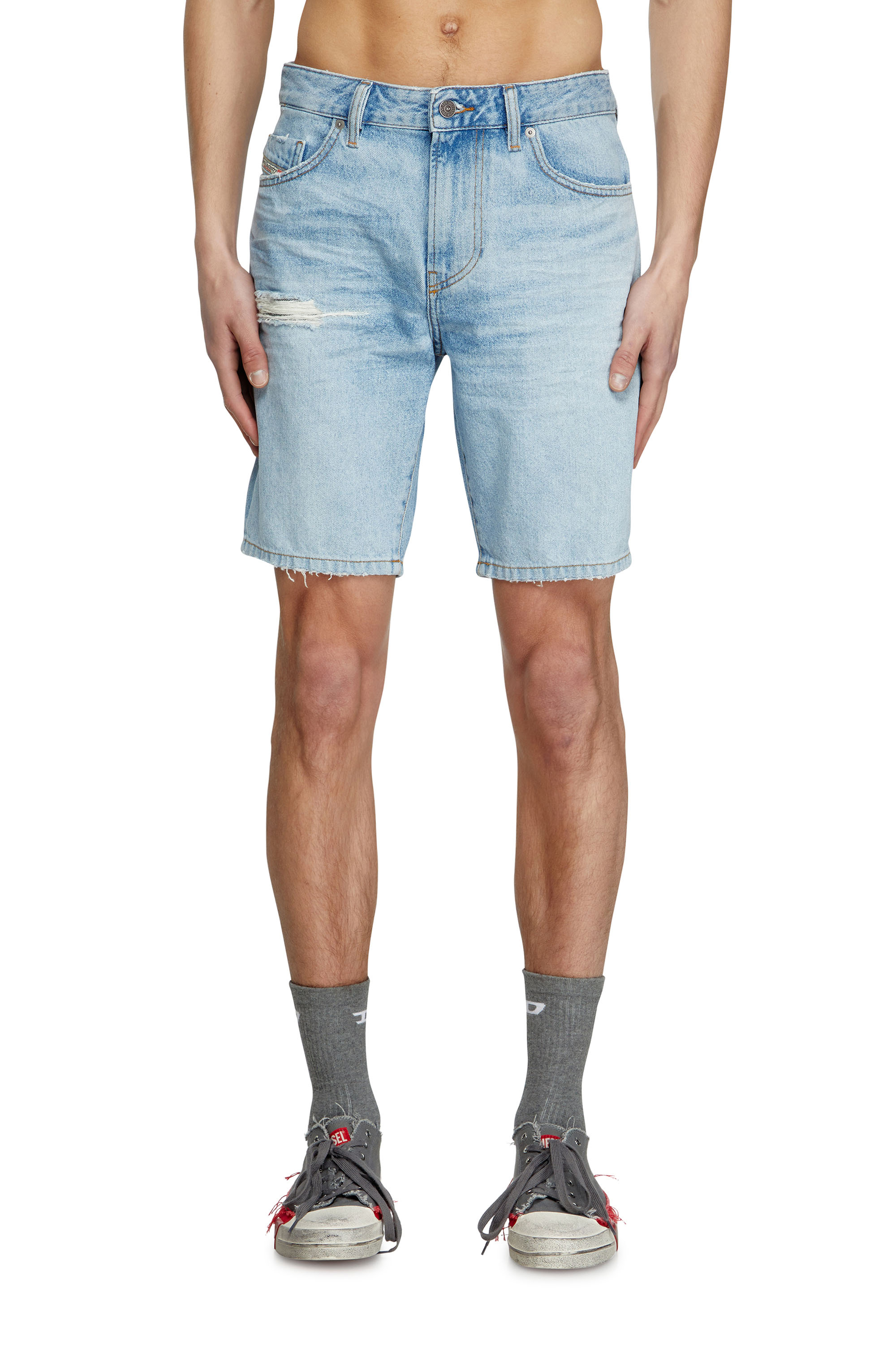 Diesel - D-FIN, Short slim in denim Uomo in Blu - 1