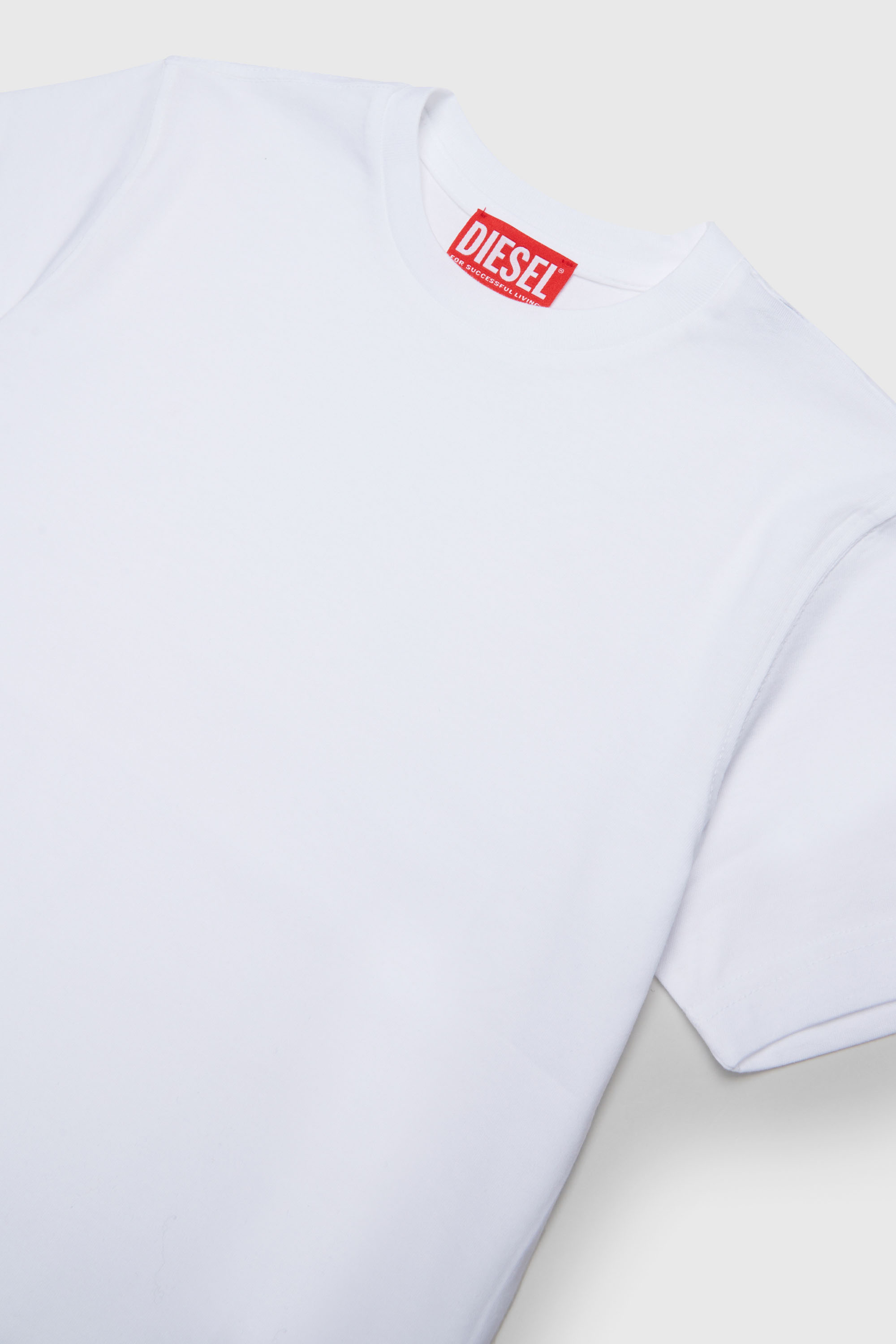 Diesel - TPRES, T-shirt con logo cut-off Uomo in Bianco - 3
