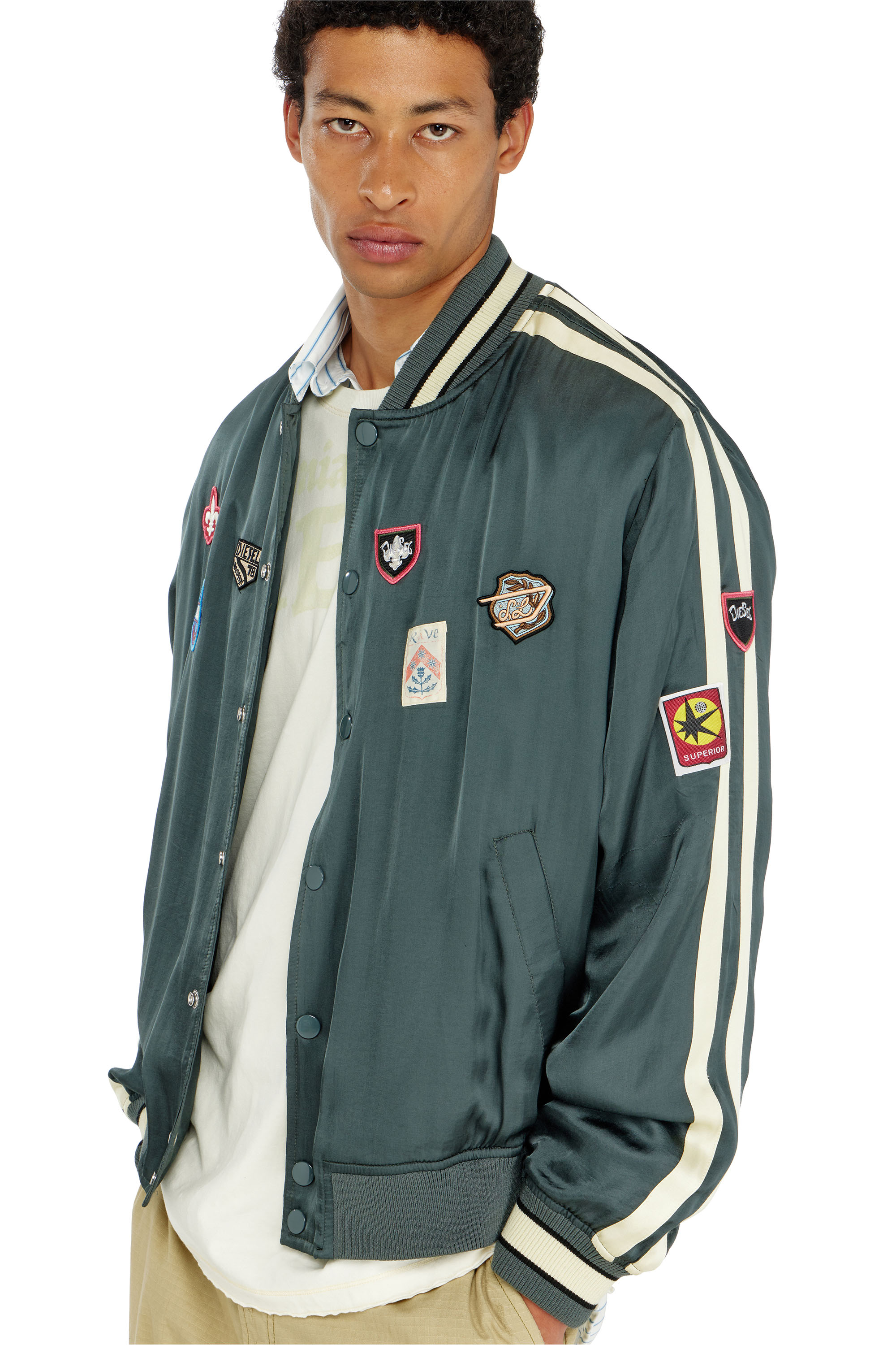 Diesel - J-ANNU, Bomber in raso con patch Uomo in ToBeDefined - 4