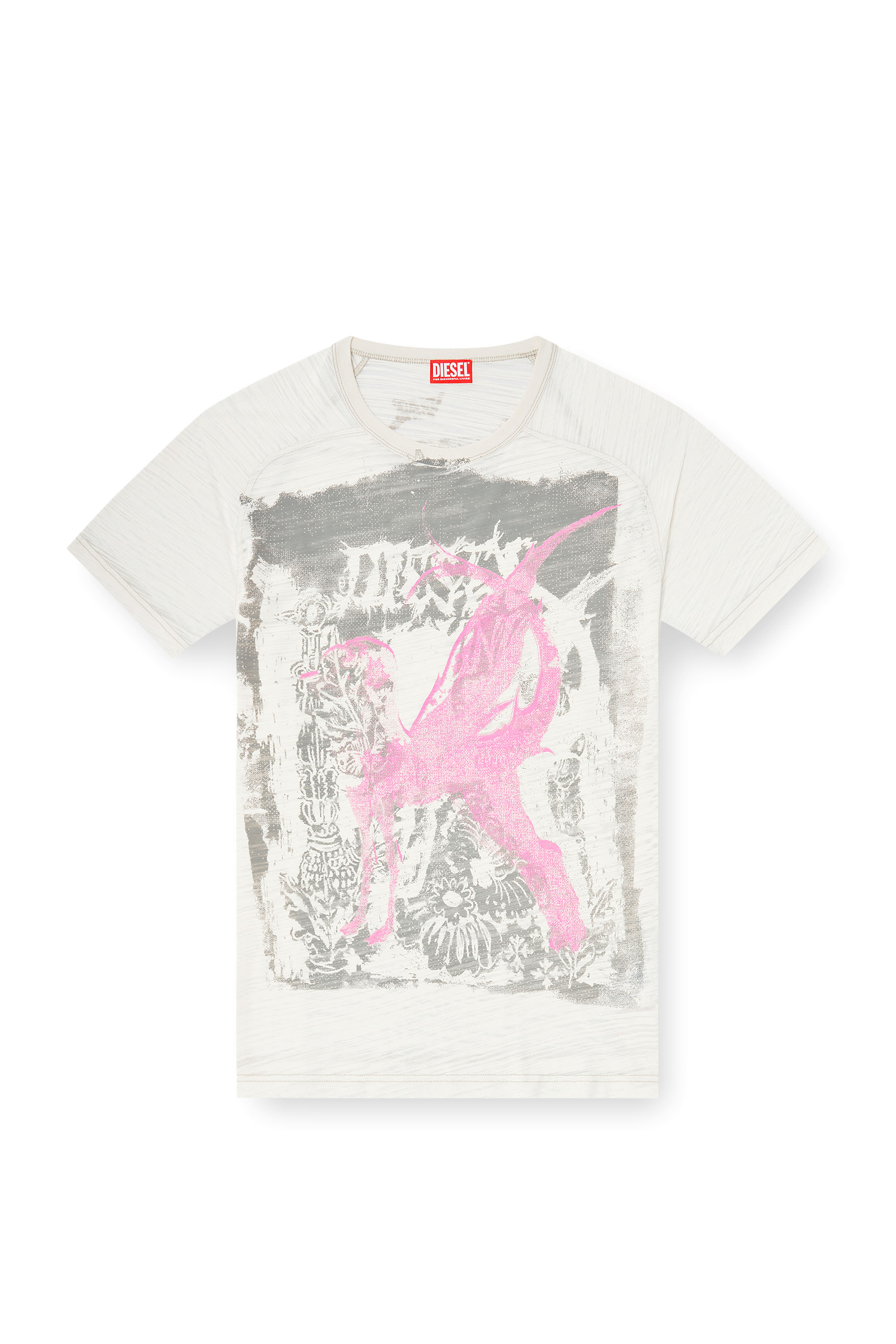 Diesel - T-JALO-A, T-shirt con stampa grafica Uomo in Bianco - 3
