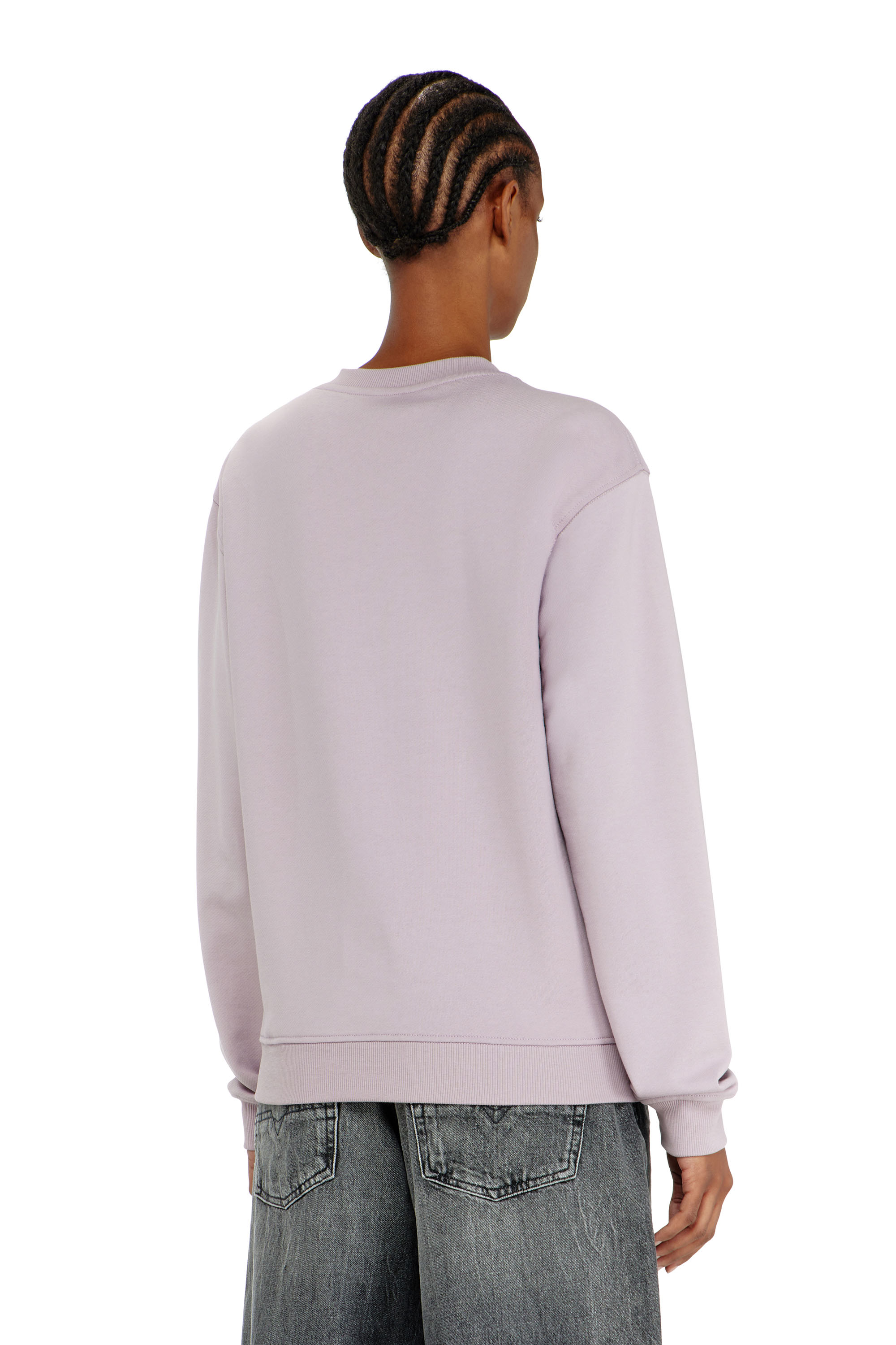 Diesel - F-NORMY-OD, Felpa in cotone con ricamo Oval D Donna in Viola - 4
