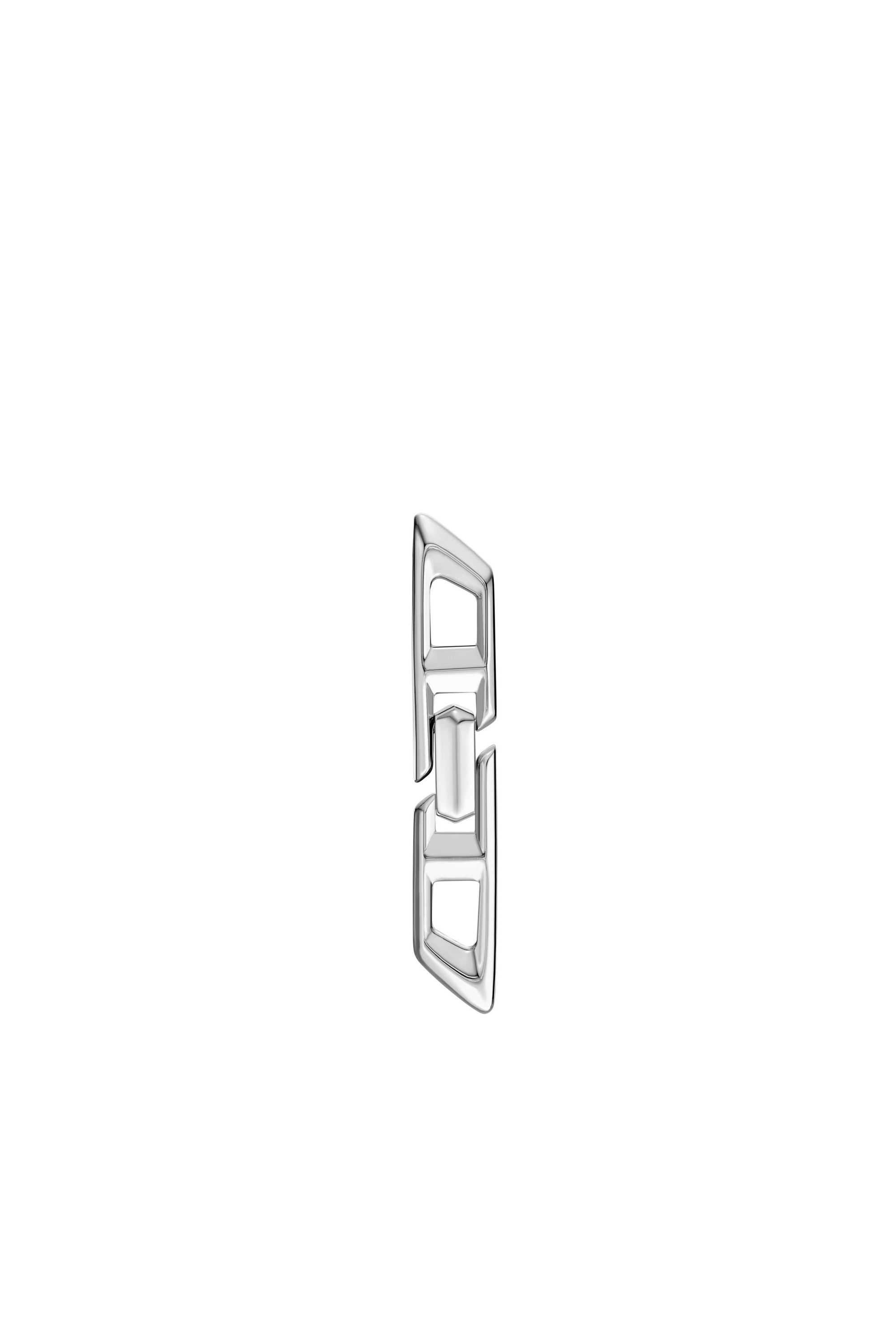Diesel - DL1348040 JEWEL, Unisex Orecchino pendente D Logo in argento sterling in Argento - Image 1