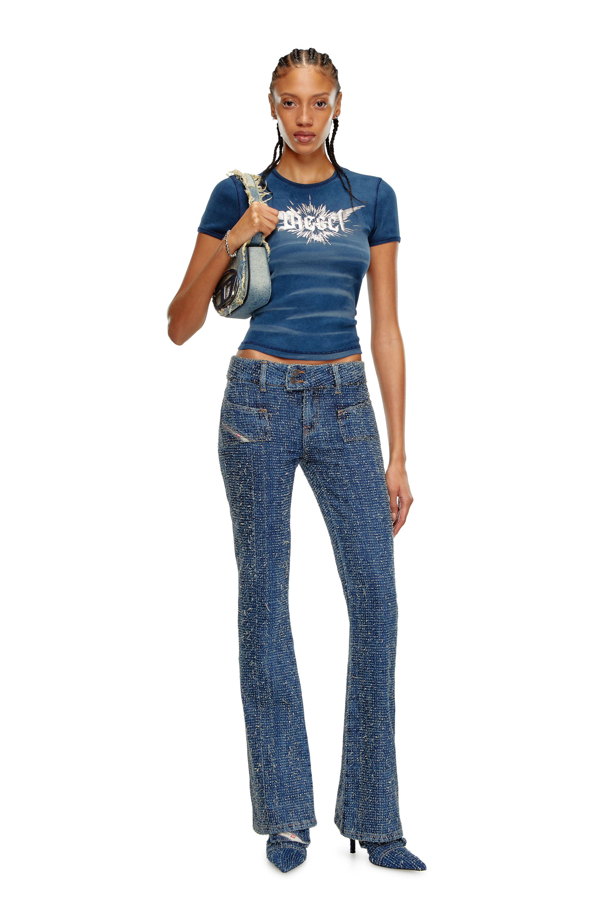 Diesel - Donna Bootcut and Flare Jeans D-Ebush 0PGAH, Blu medio - Image 2