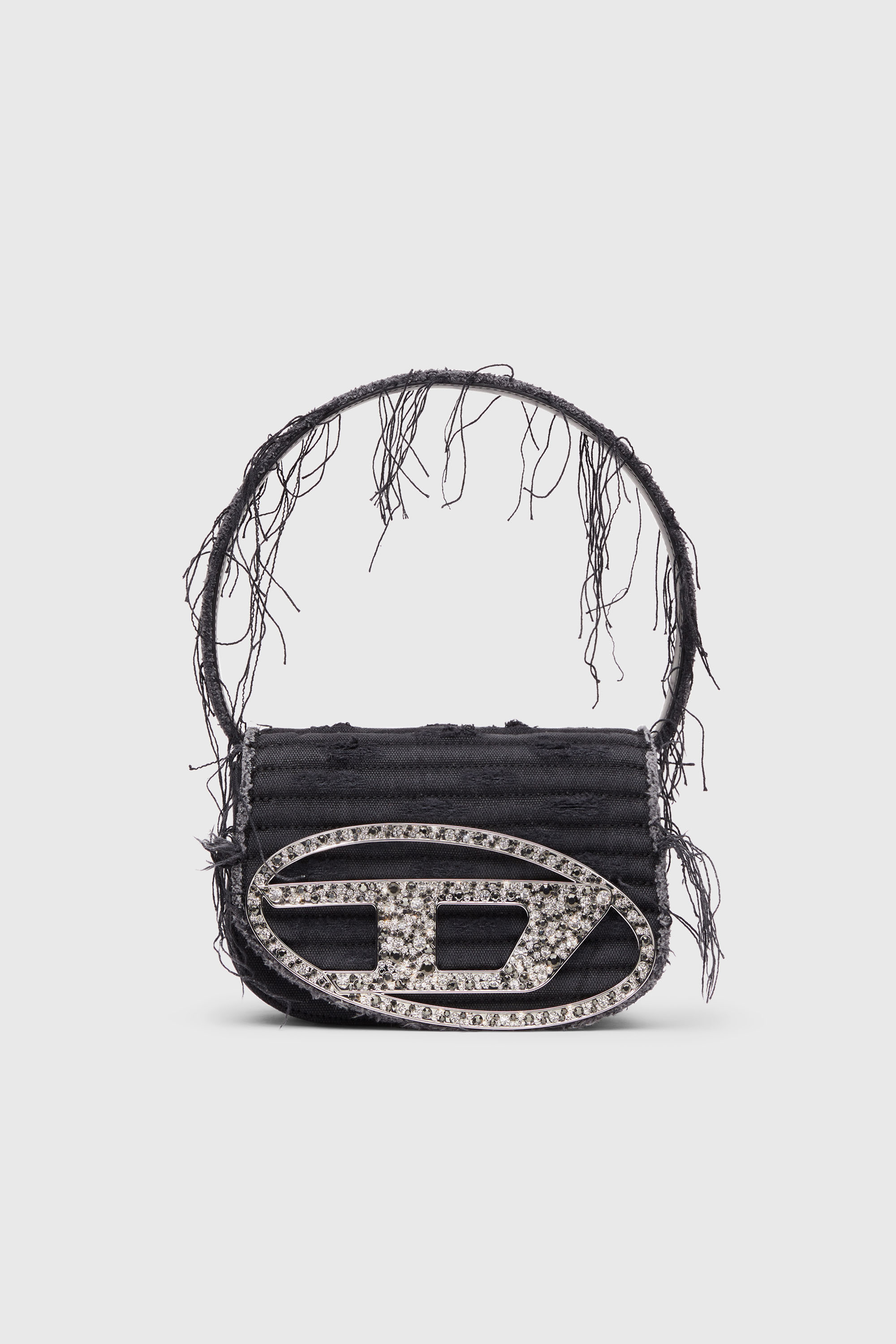 Diesel - 1DR, 1DR-Iconica borsa a spalla in tela e pelle Donna in Nero - 2