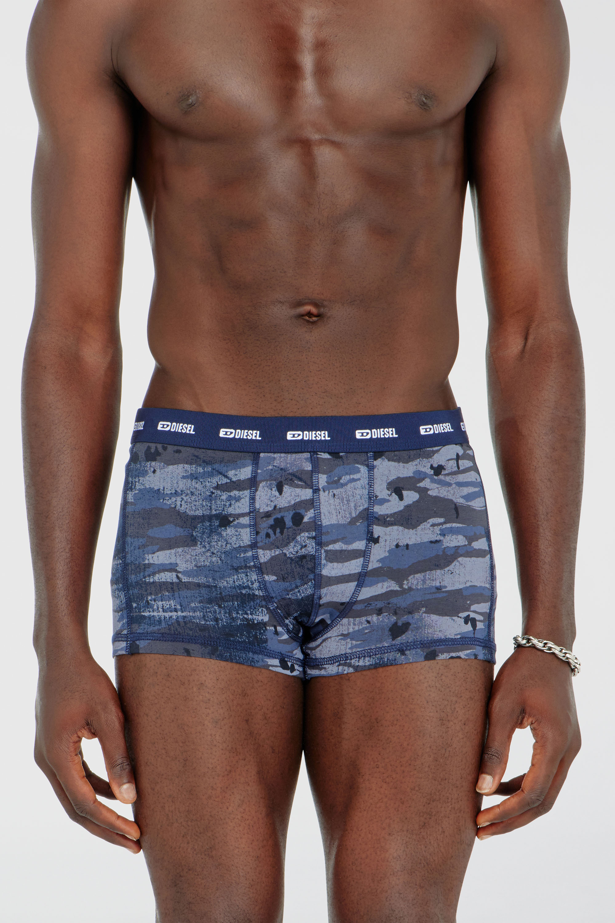 Diesel - DAMIEN-UTLT-3PACK, Set da tre boxer a tinta unita e camouflage Uomo in Blu - 3