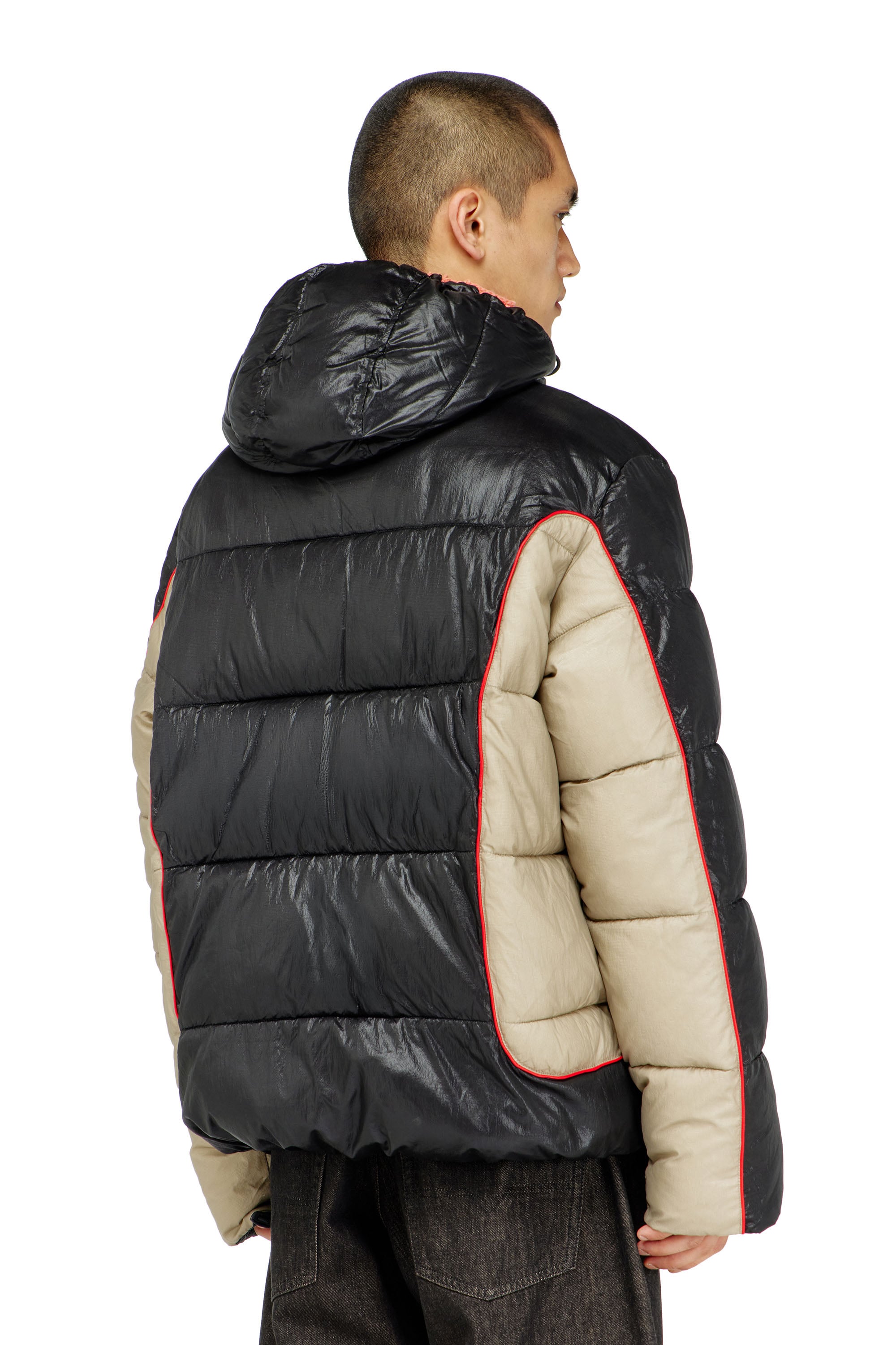 Diesel - W-OSTEND, Piumino con cappuccio in ripstop lucido Uomo in Multicolor - 4