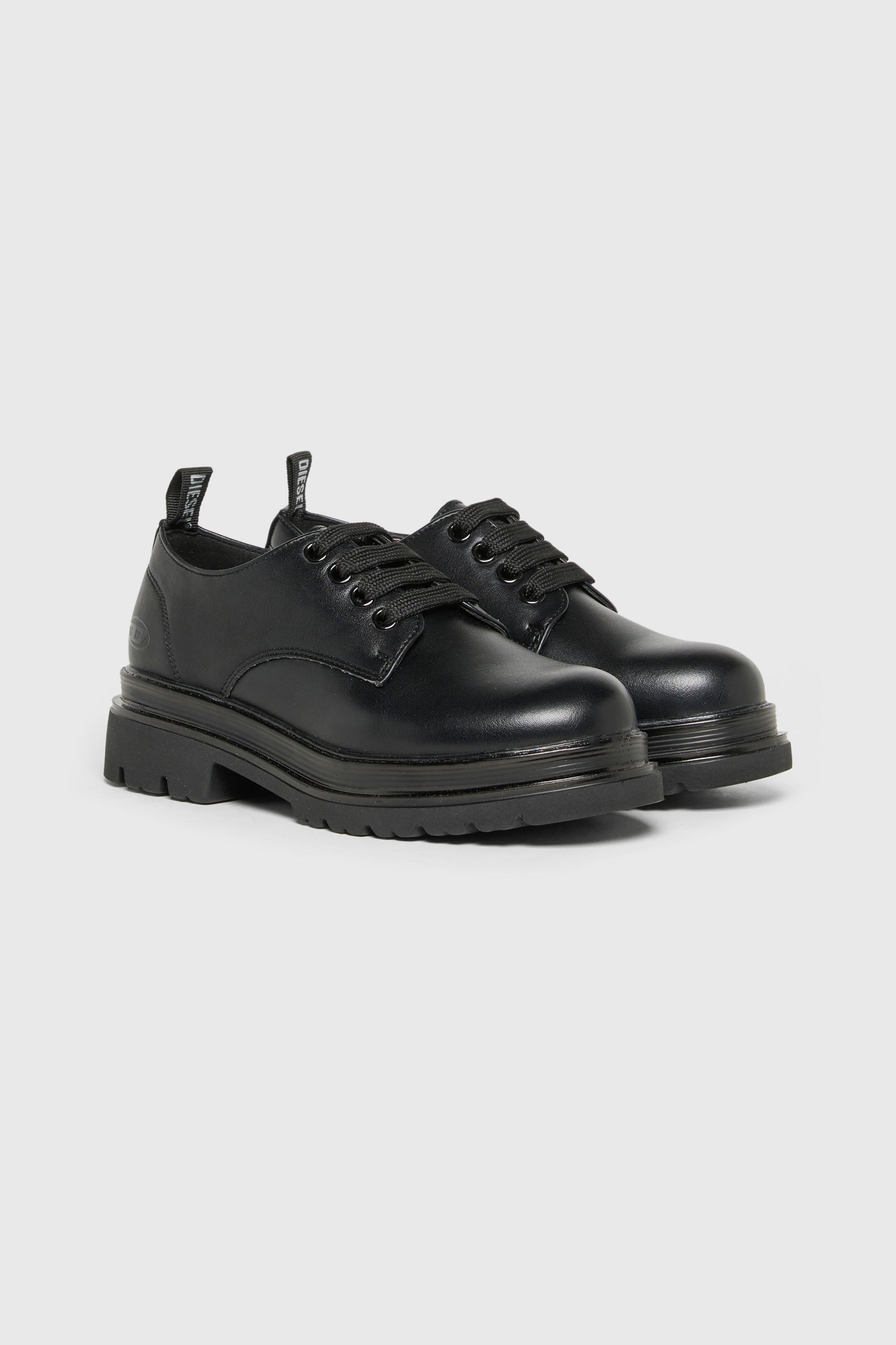 Diesel - D-DERBL-PU, D-Derbl- Derby in pelle con suola carrarmato Unisex in Nero - 2