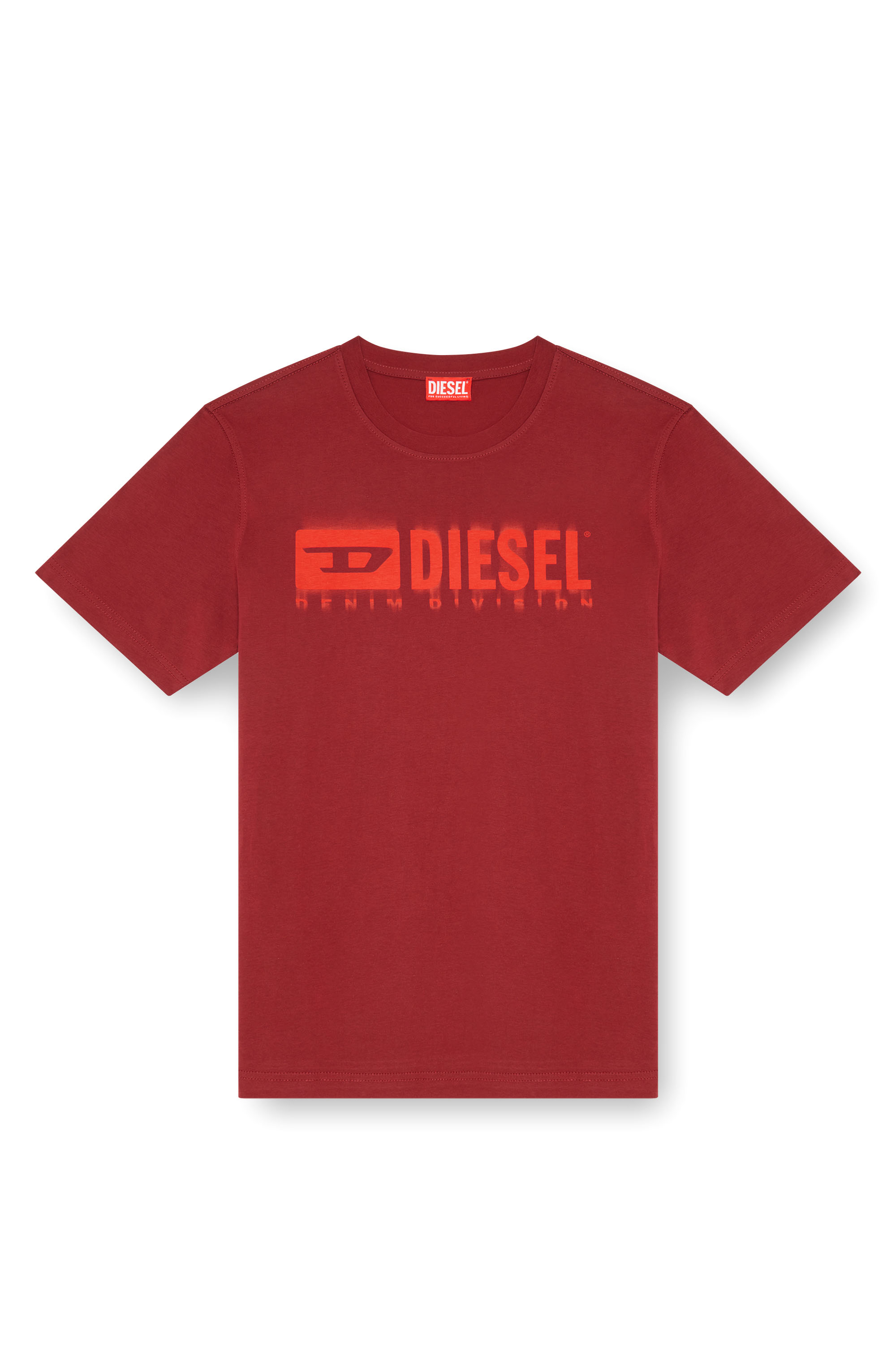 Diesel - T-ADJUST-Q7, Man's T-shirt with blurry Diesel logo in Red - 3