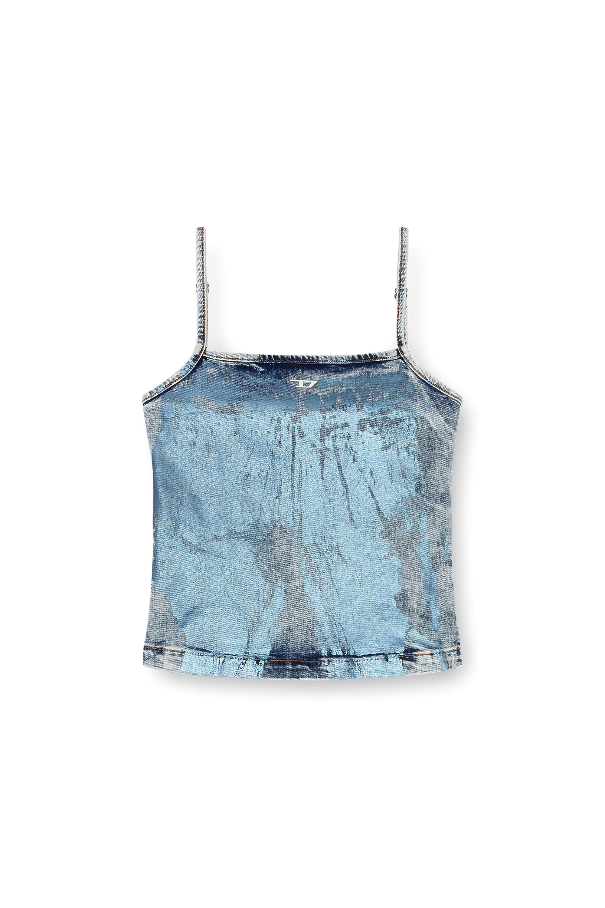 Diesel - DE-ILA-S, Top con spalline in denim pop-color Donna in Blu - 2