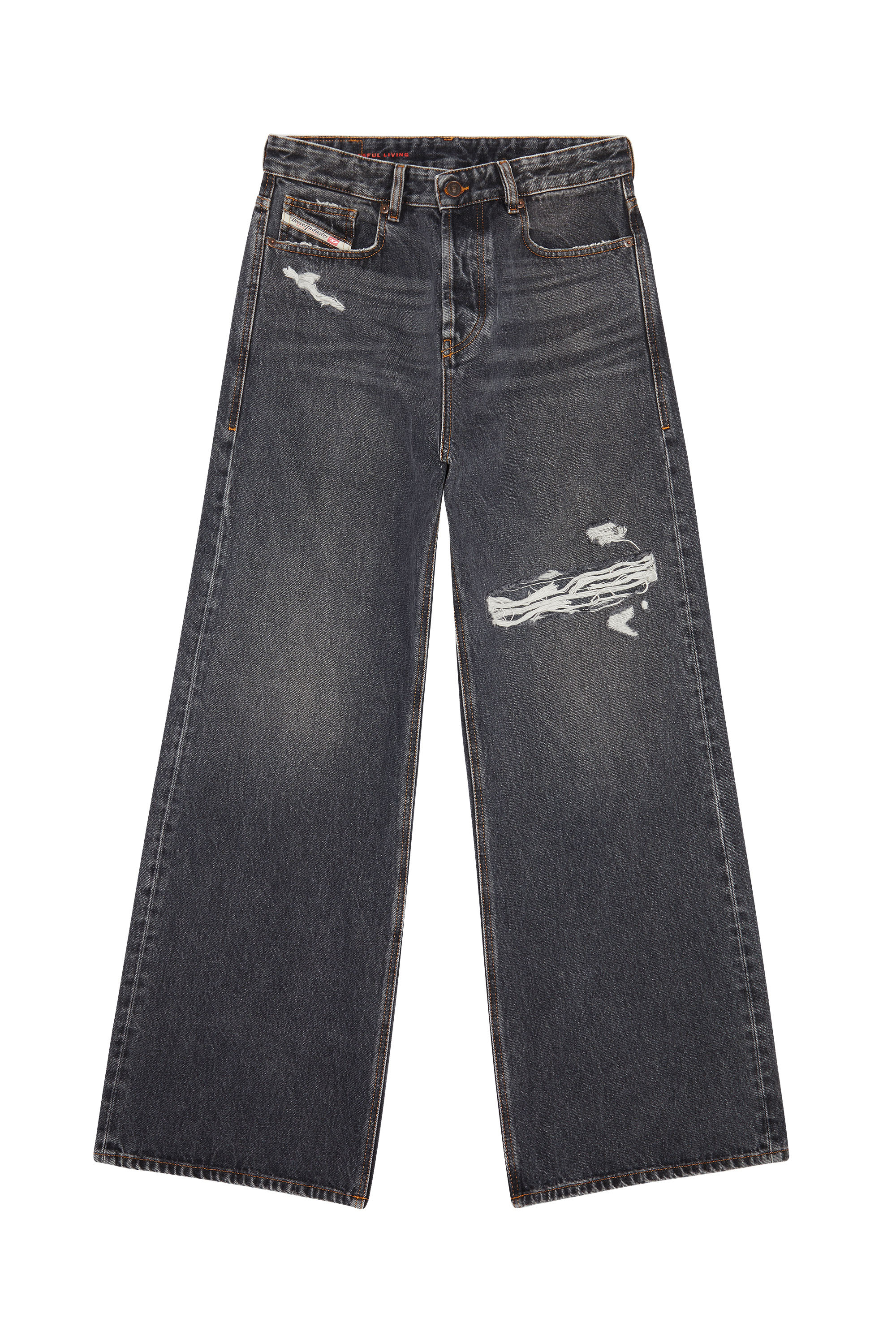 Diesel - Straight Jeans 1996 D-Sire 007F6, Nero/Grigio scuro - Image 3