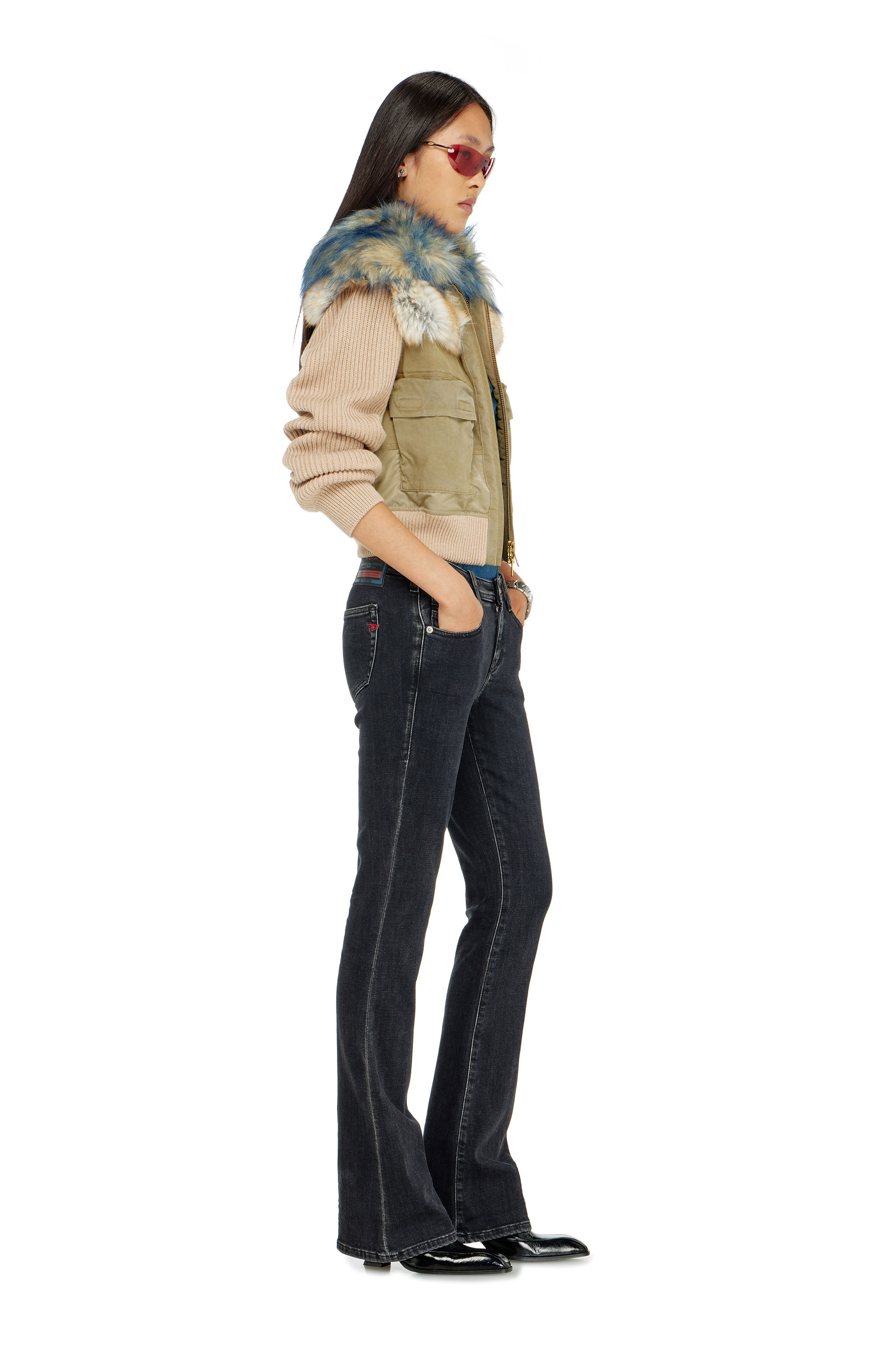 Diesel - Bootcut Jeans 1969 D-Ebbey 09P75 Donna, Nero/Grigio scuro - Image 2