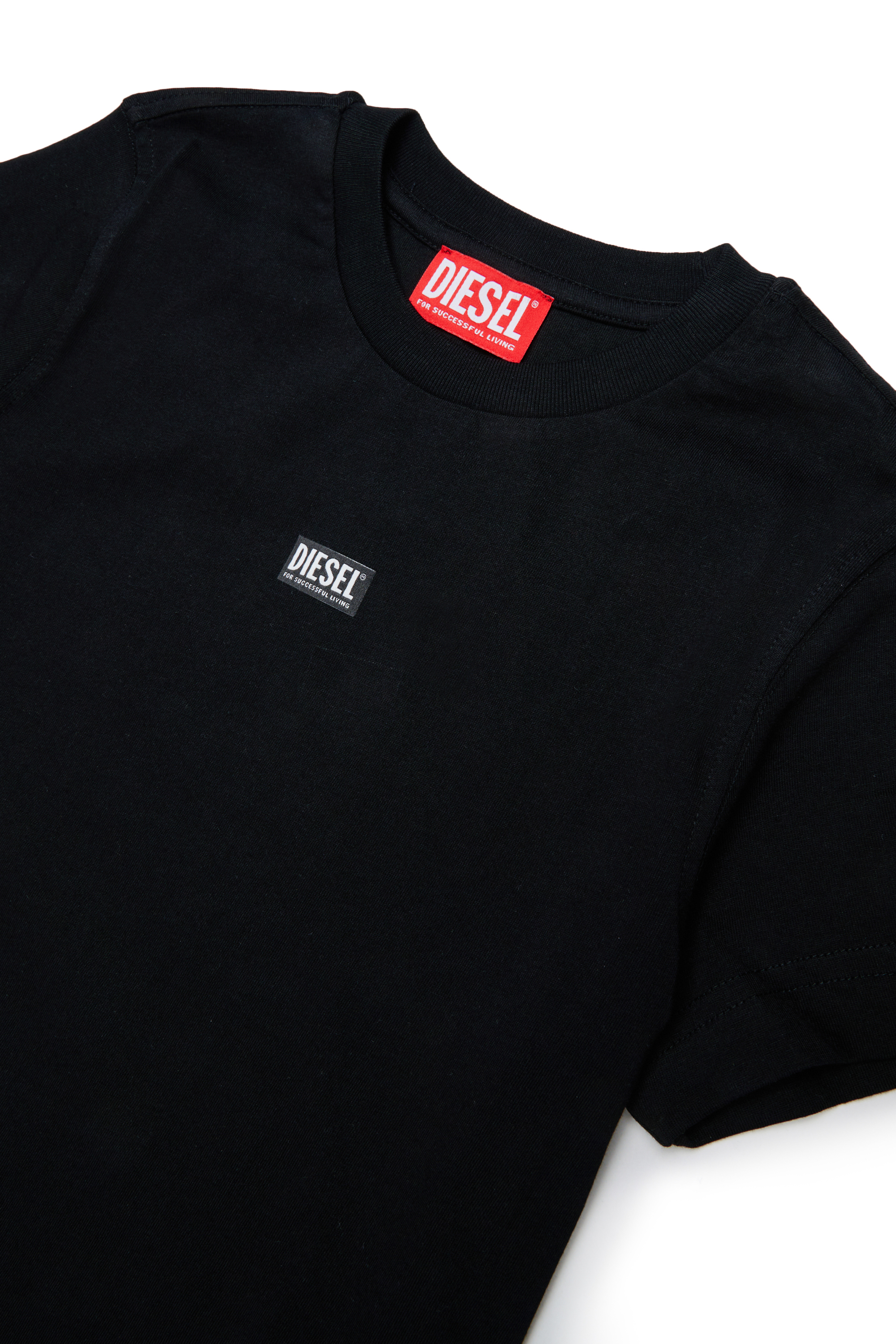 Diesel - TJUSTR7, T-shirt in cotone con piccolo logo Biscotto Uomo in Nero - 3