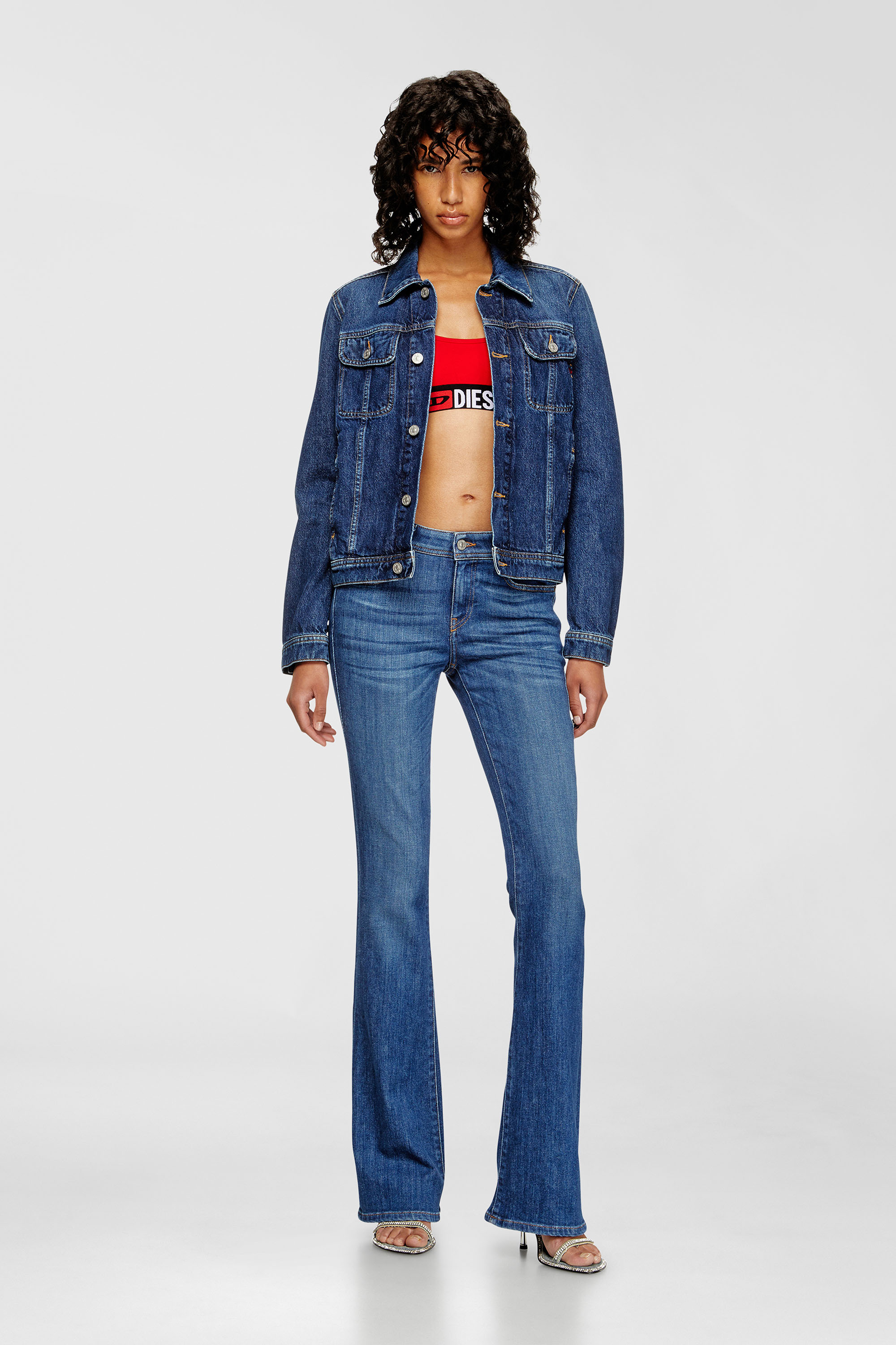 Diesel - UFSB-ORIBA, Bralette con fascia logata Donna in Rosso - 6