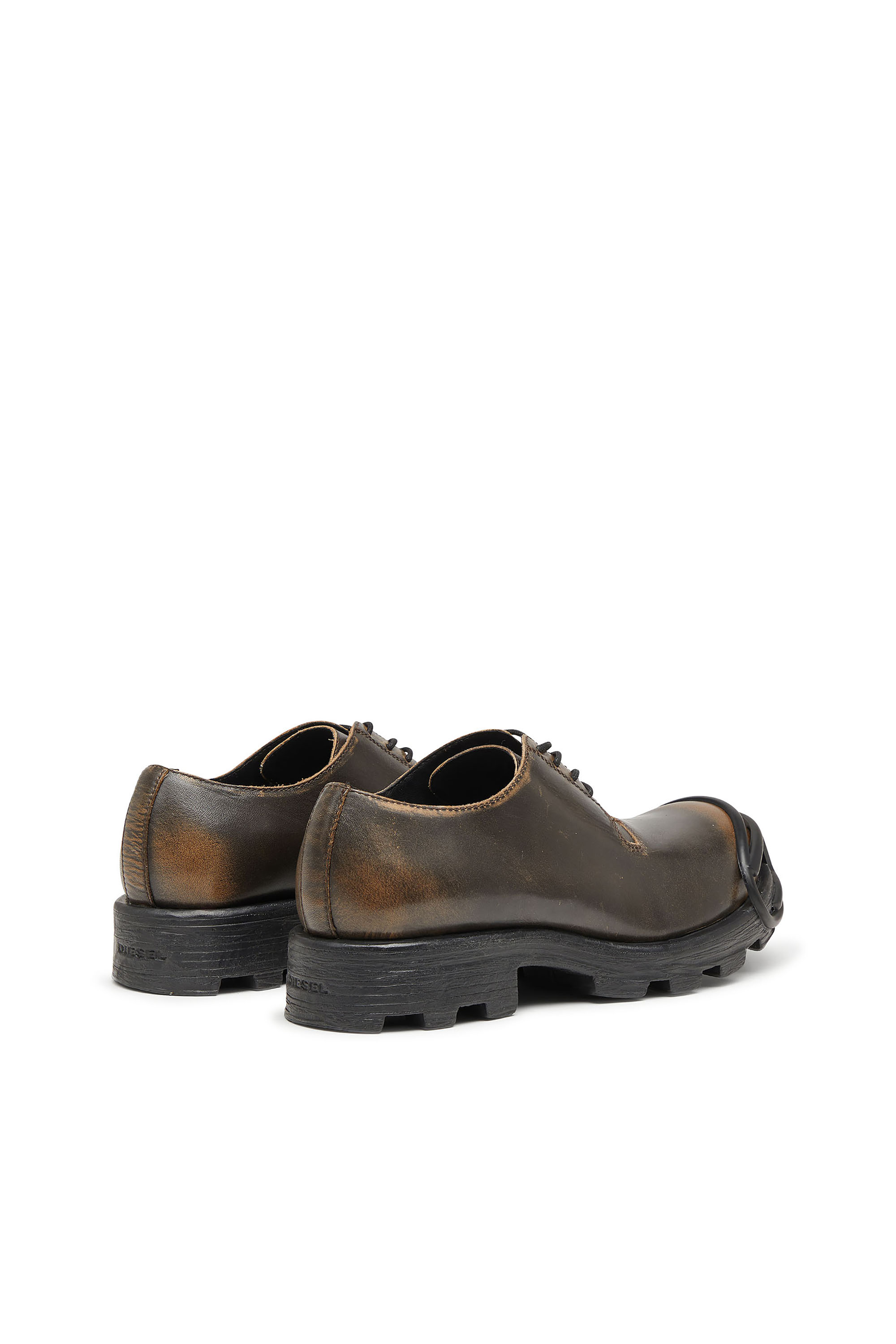 Diesel - D-HAMMER SO D, D-Hammer-Derby in pelle spazzolata Uomo in Marrone - 4