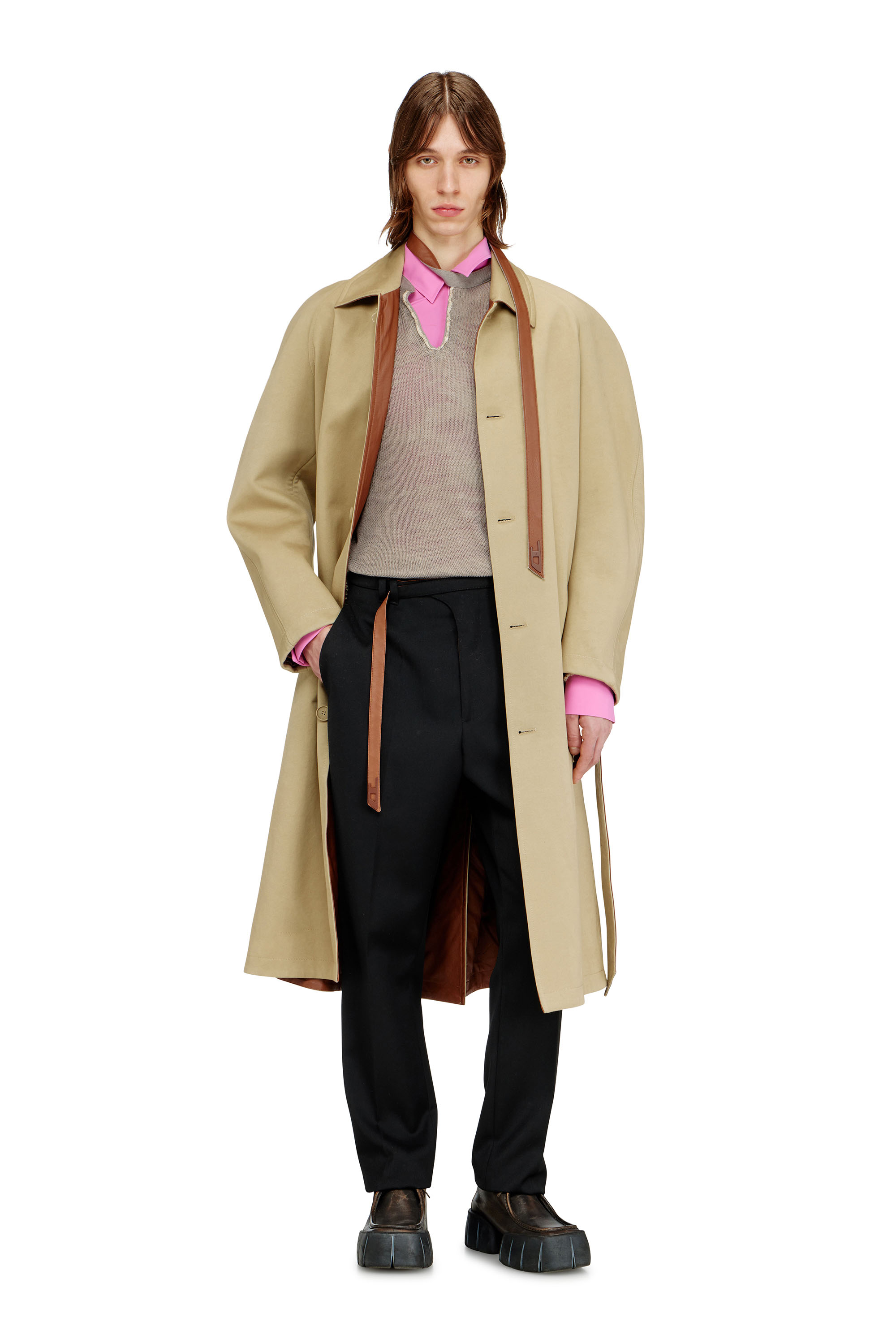 Diesel - P-NEDAR-A, Pantaloni sartoriali con cintura biker Uomo in Nero - 2