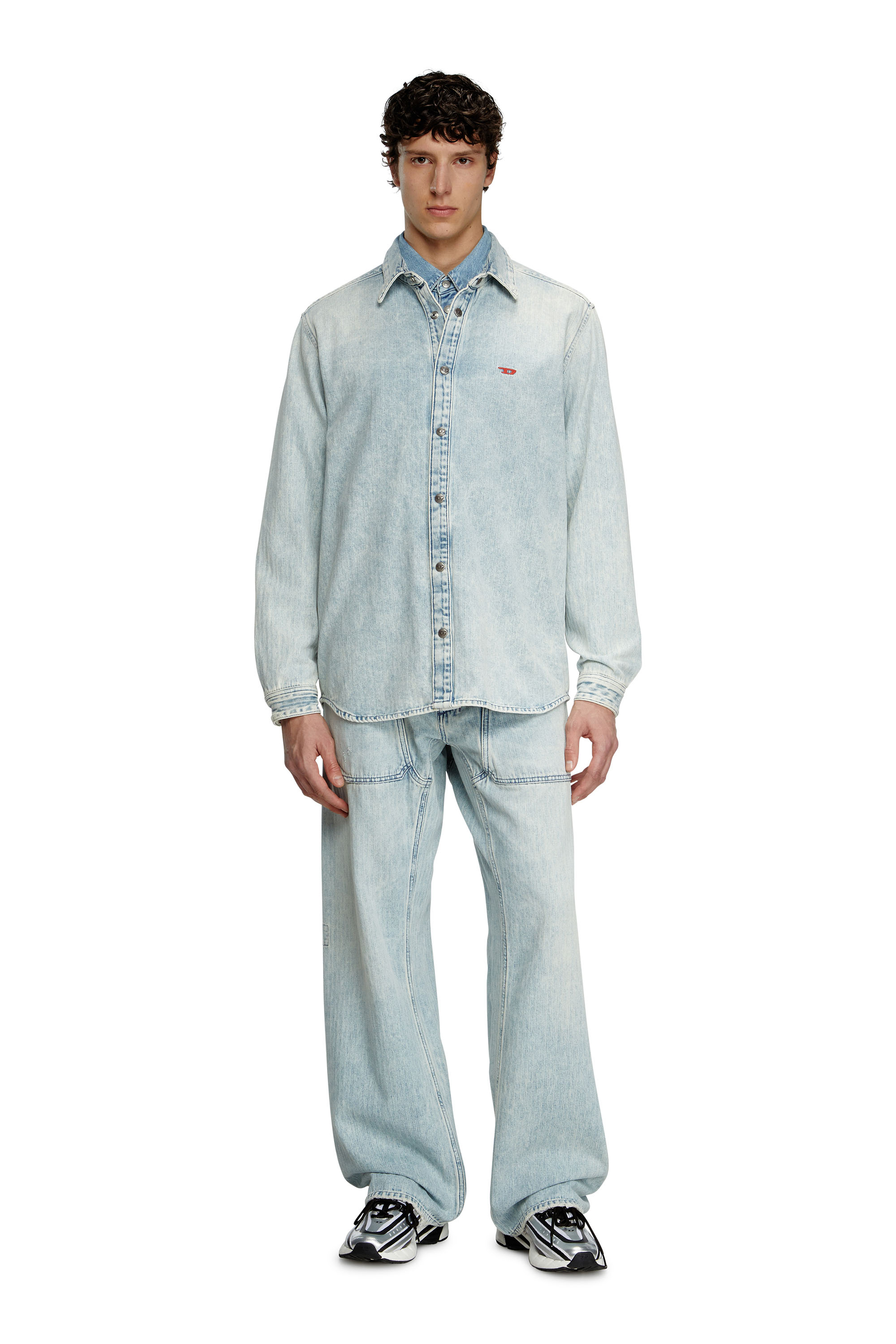 Diesel - D-SIMPLY, Camicia in denim herringbone Uomo in Blu - 2