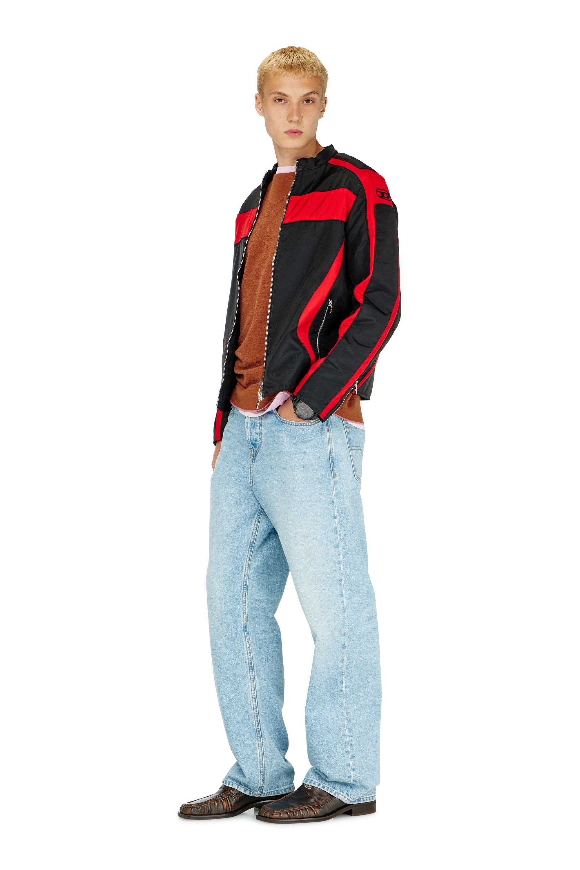 Diesel - J-ADAM-PDAI, Giacca biker color block in canvas Uomo in Multicolor - 1
