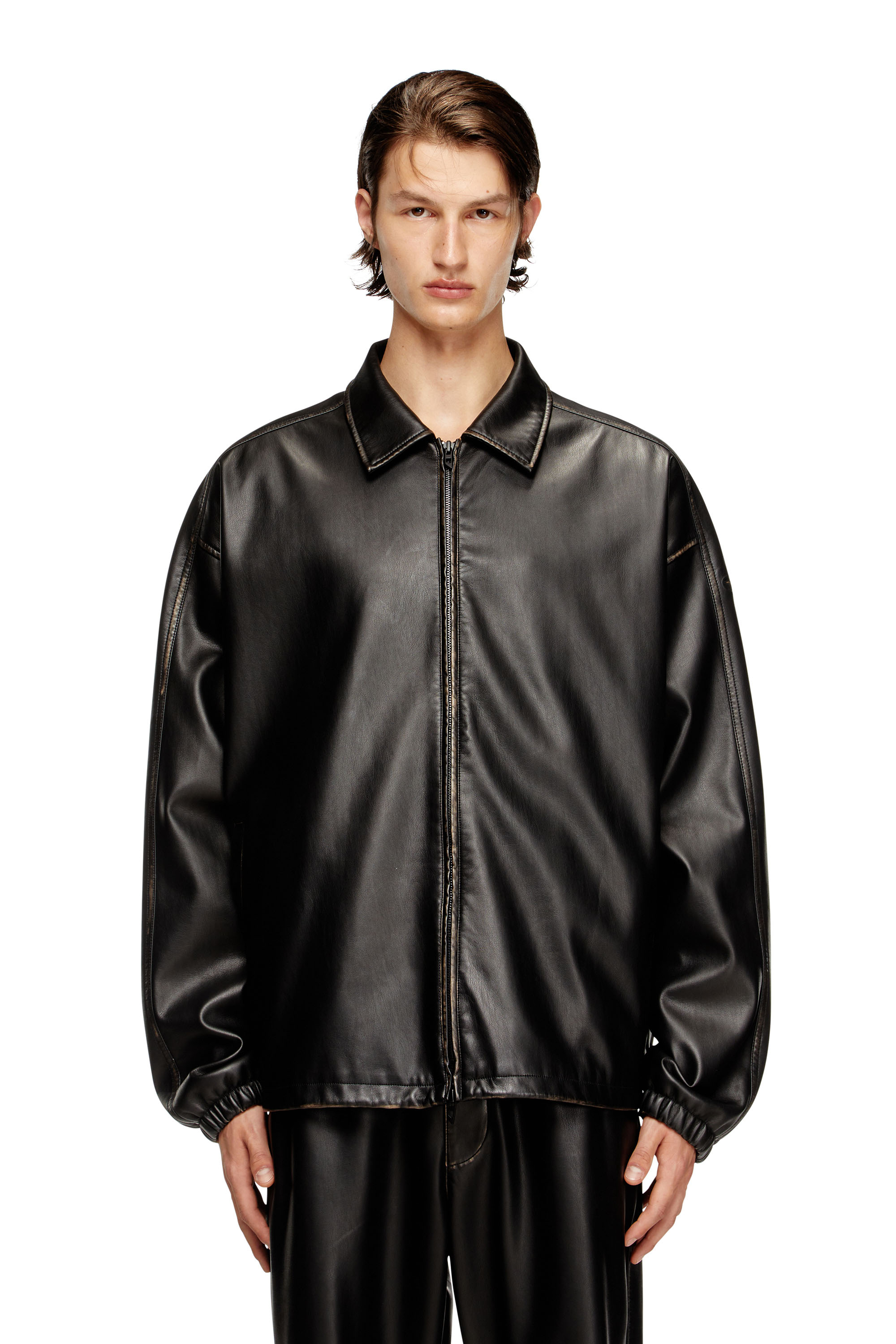 Diesel - J-AKE, Giacca in tessuto tecnico distressed Unisex in Nero - 1