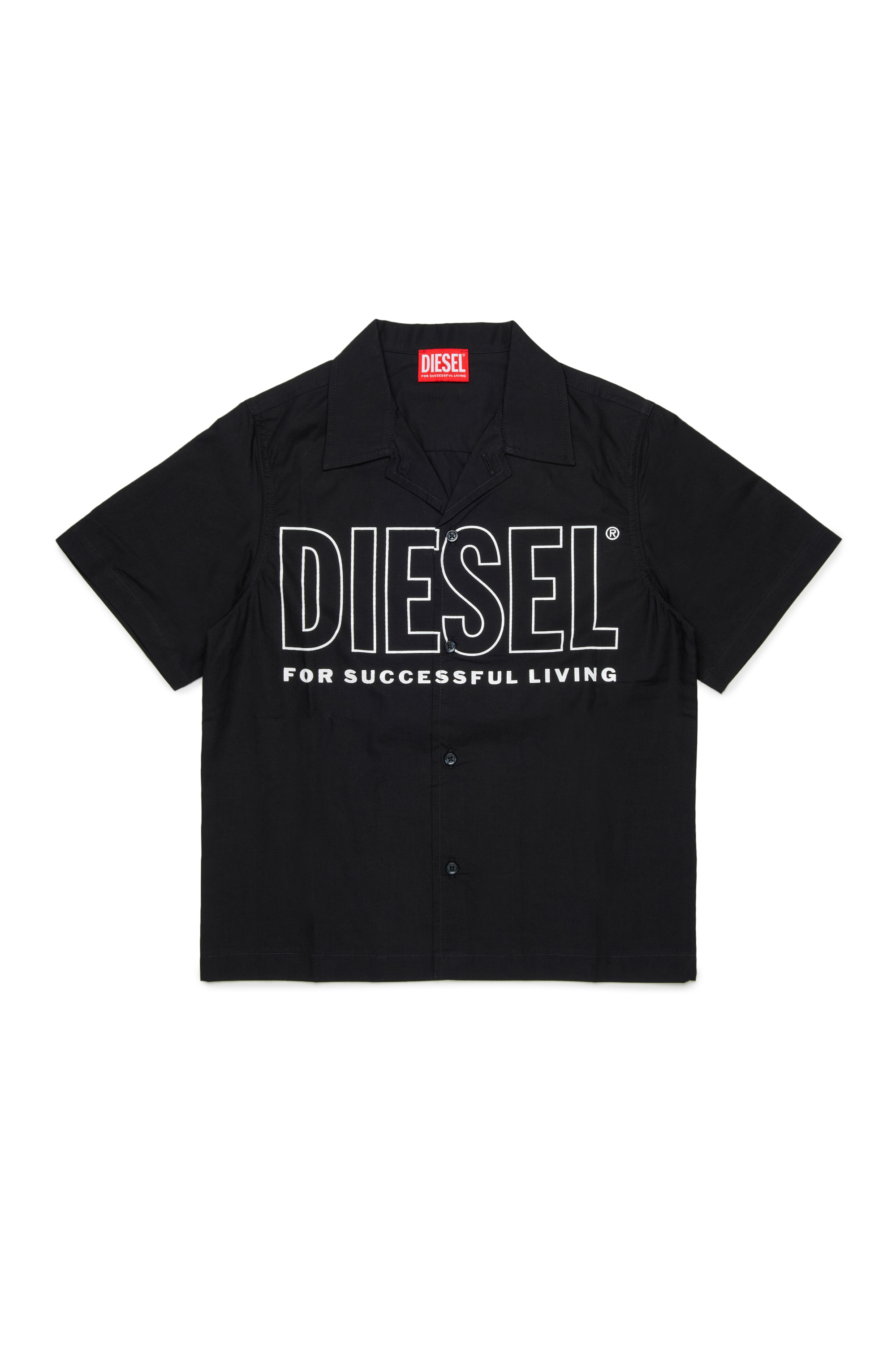 Diesel - MCDRID, Camicia in cotone a maniche corte Uomo in Nero - 1