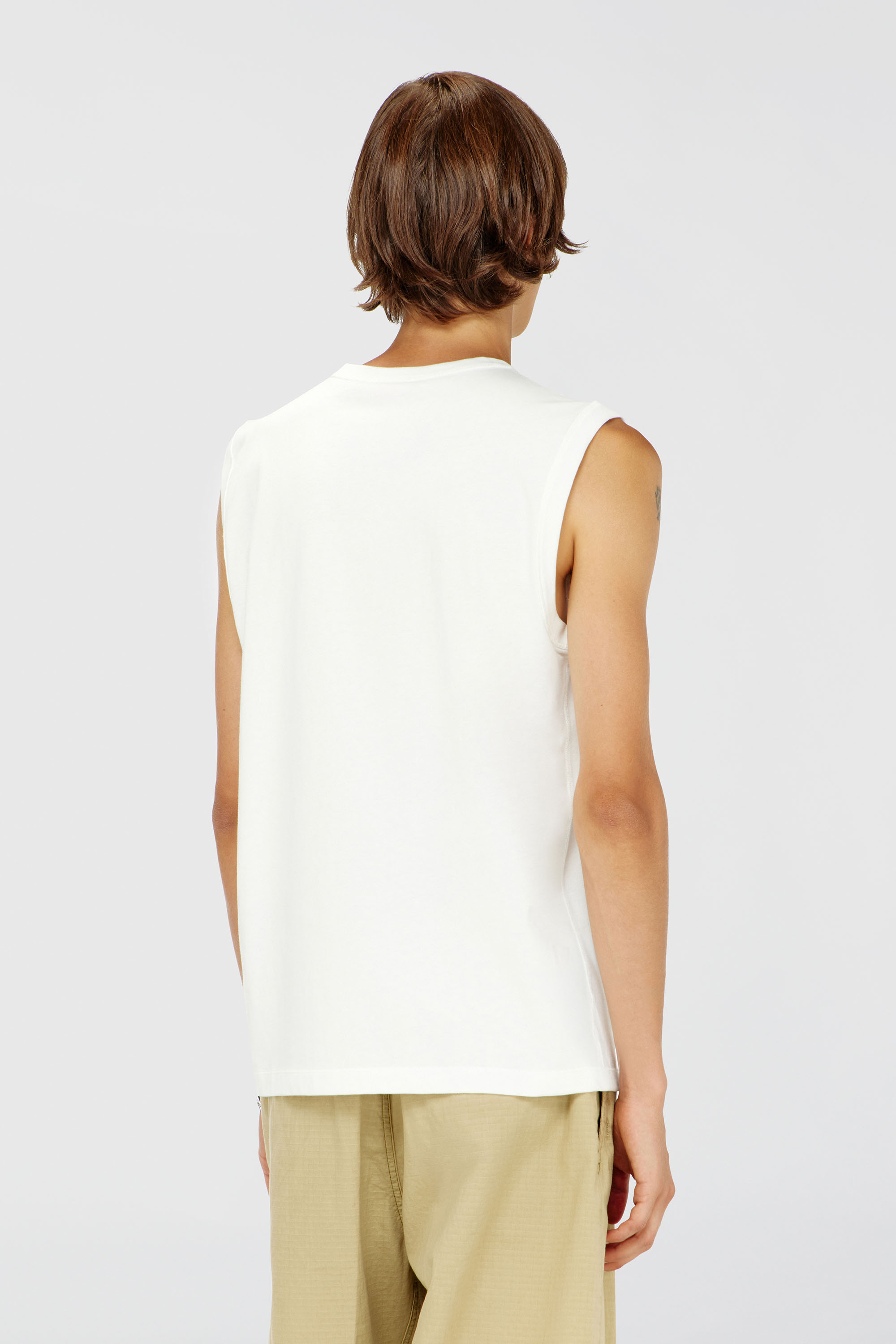 Diesel - T-BISCO-IOD, Canotta in cotone con Oval D metallizzata Uomo in Bianco - 4