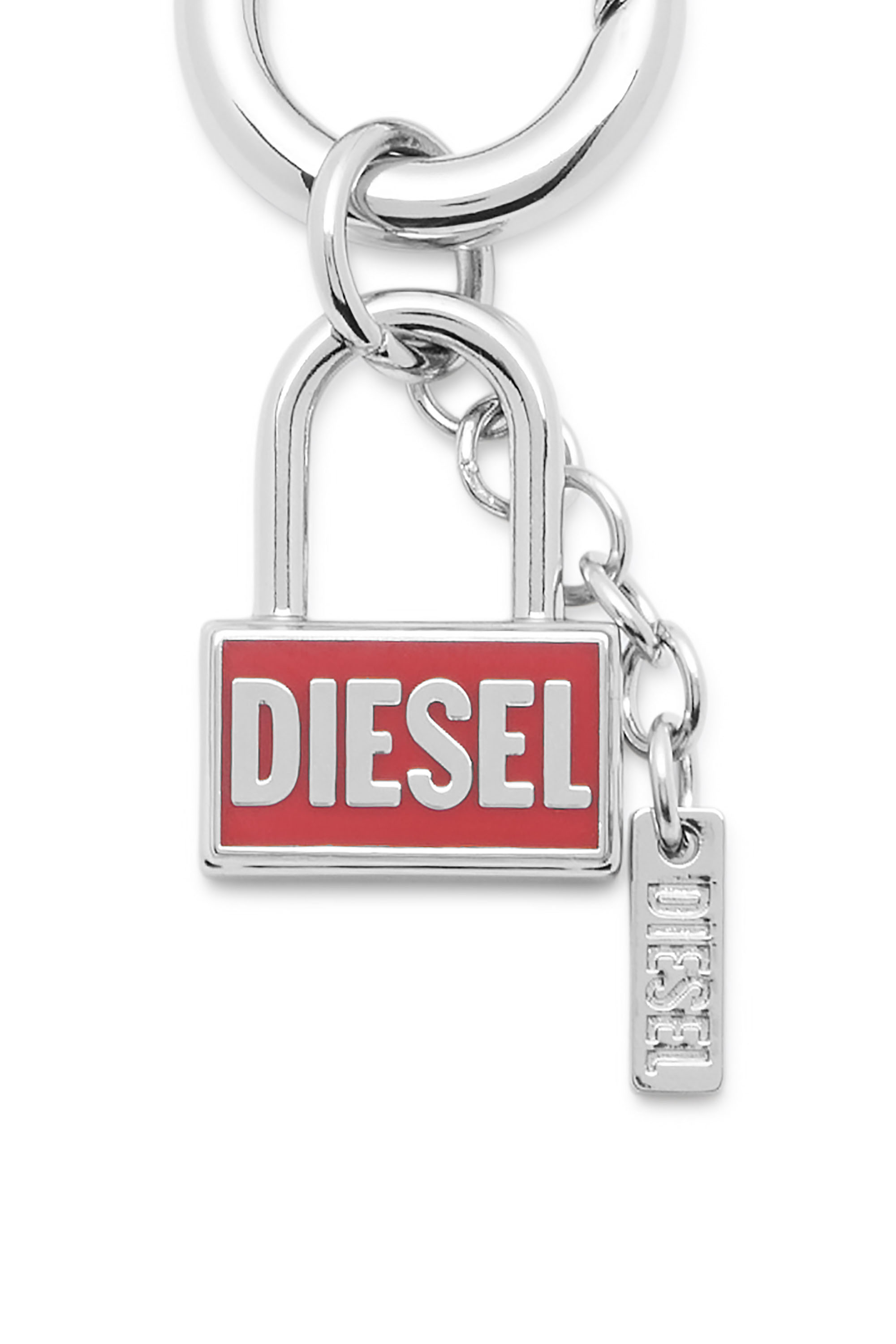 Diesel - CHARM-LOCK, Charm in metallo con design a lucchetto Unisex in Argento - 3