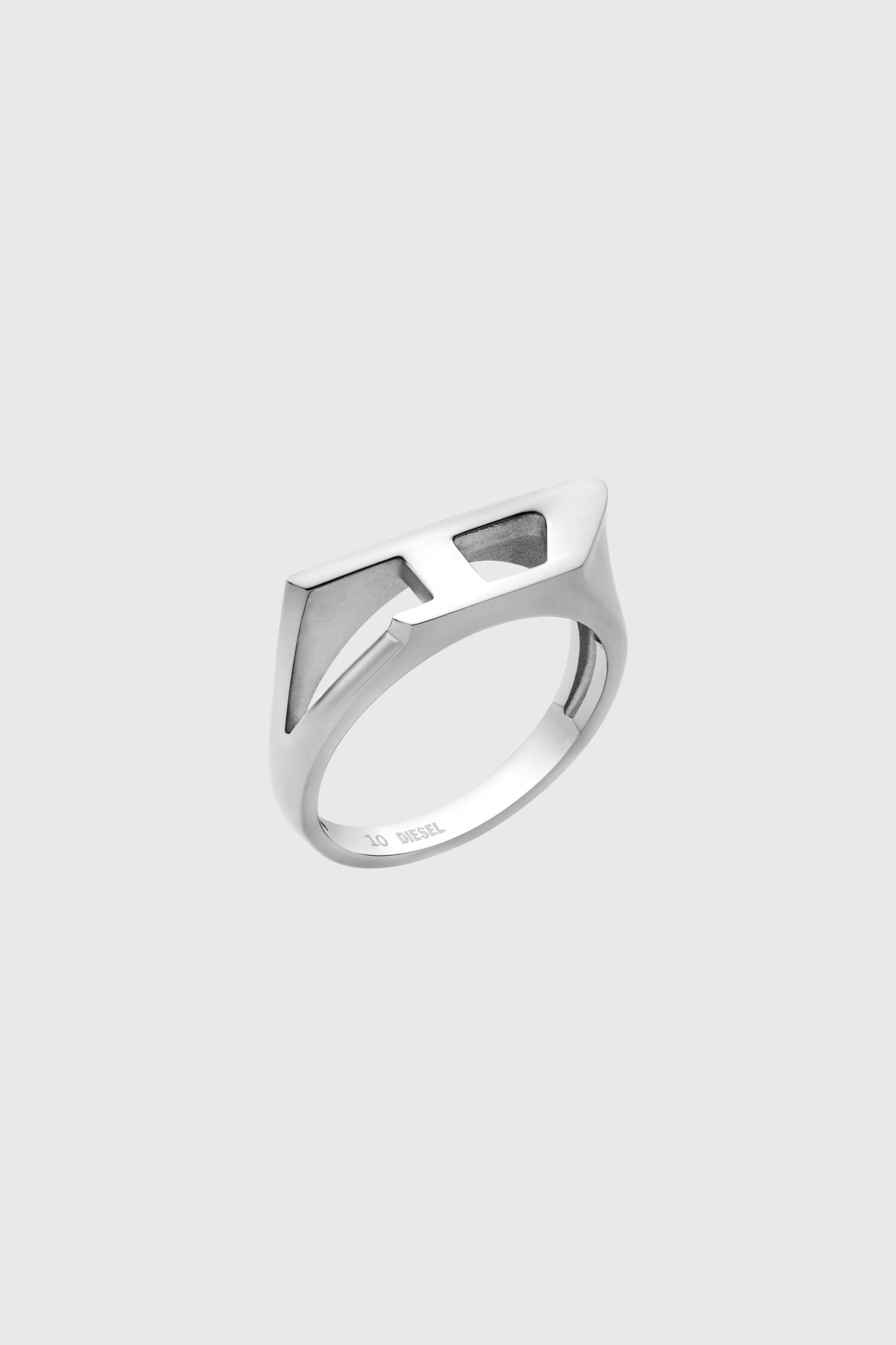 Diesel - DX1638040 JEWELLERY, Anello chevalier in acciaio Unisex in Argento - 1