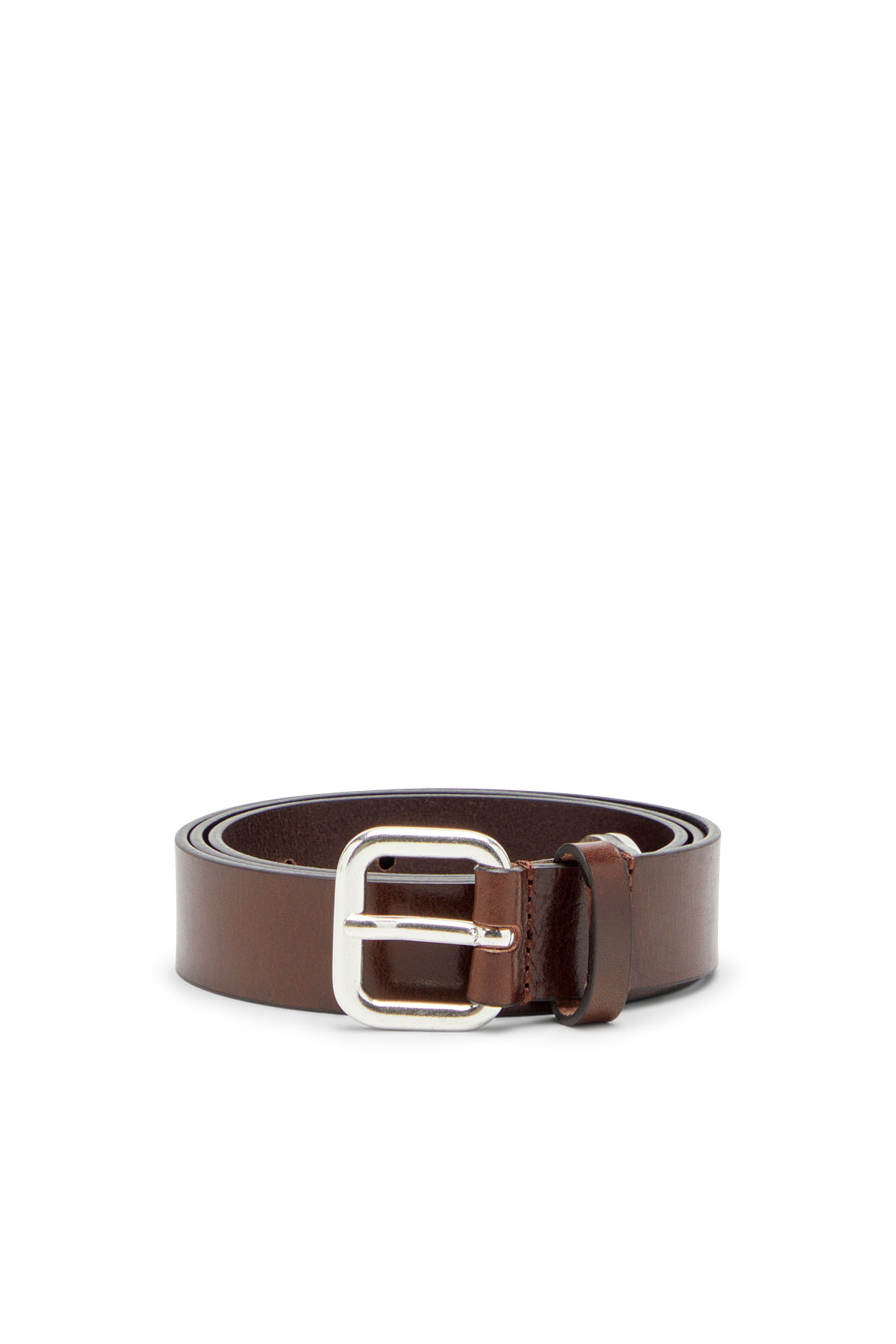 Diesel - B-INLAY, Cintura in pelle con logo oval D Unisex in Marrone - 1