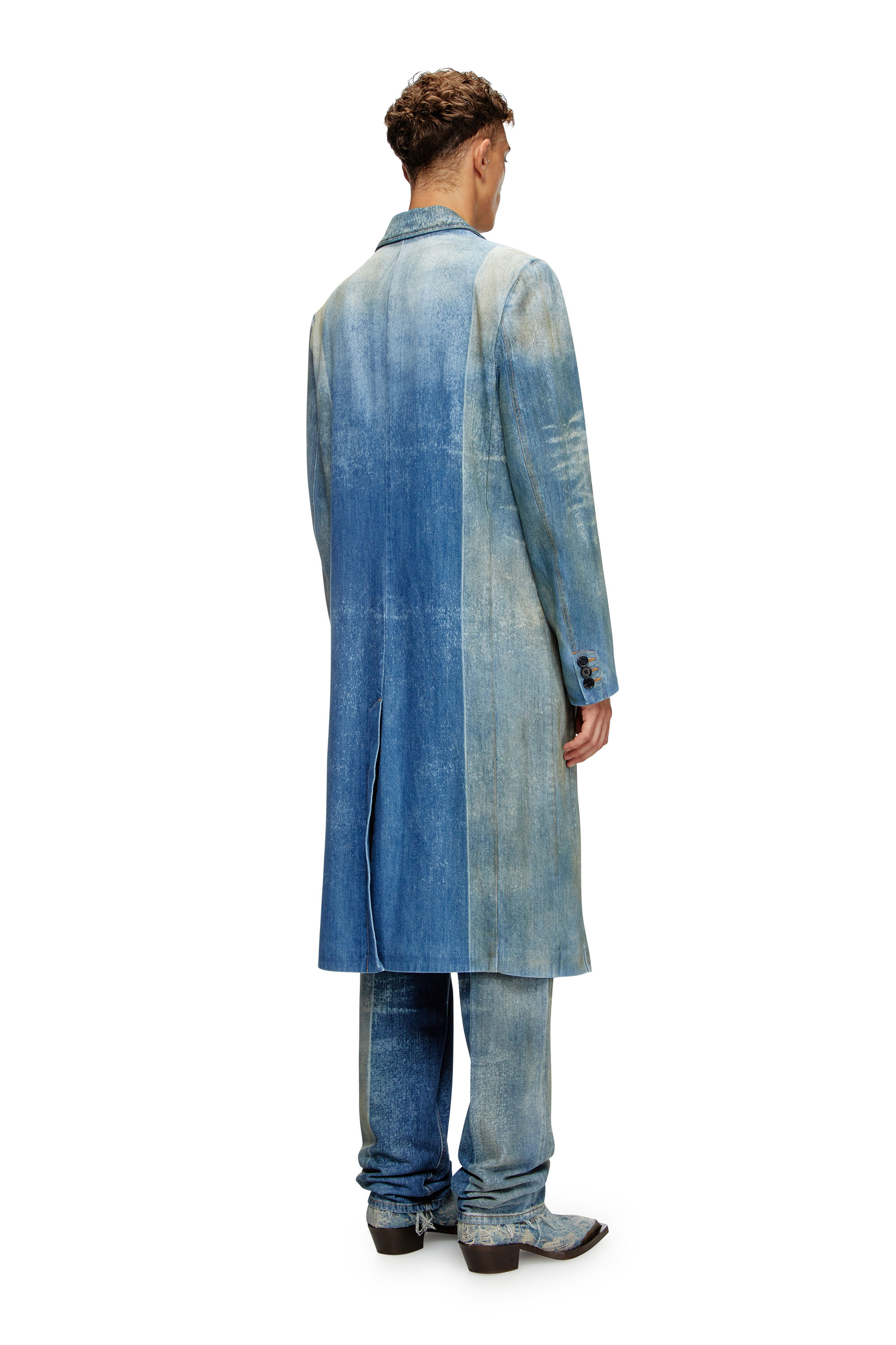 Diesel - D-BALZER-MID-FSF, Cappotto in denim con motivo solarizzato Uomo in Blu - 4