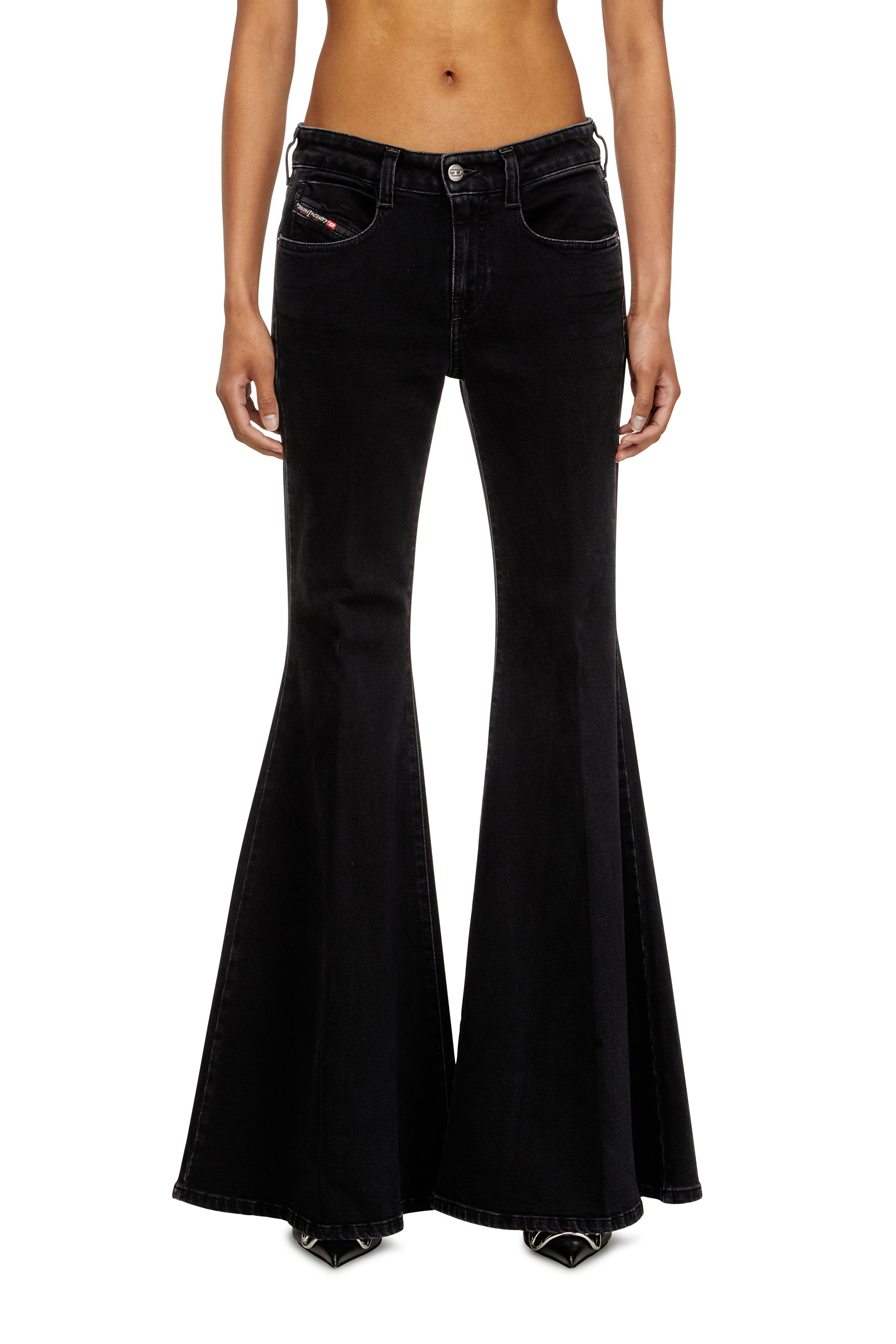 Diesel - Flare Jeans 1970 D-Bleess 09M69 Donna, Nero/Grigio scuro - Image 2