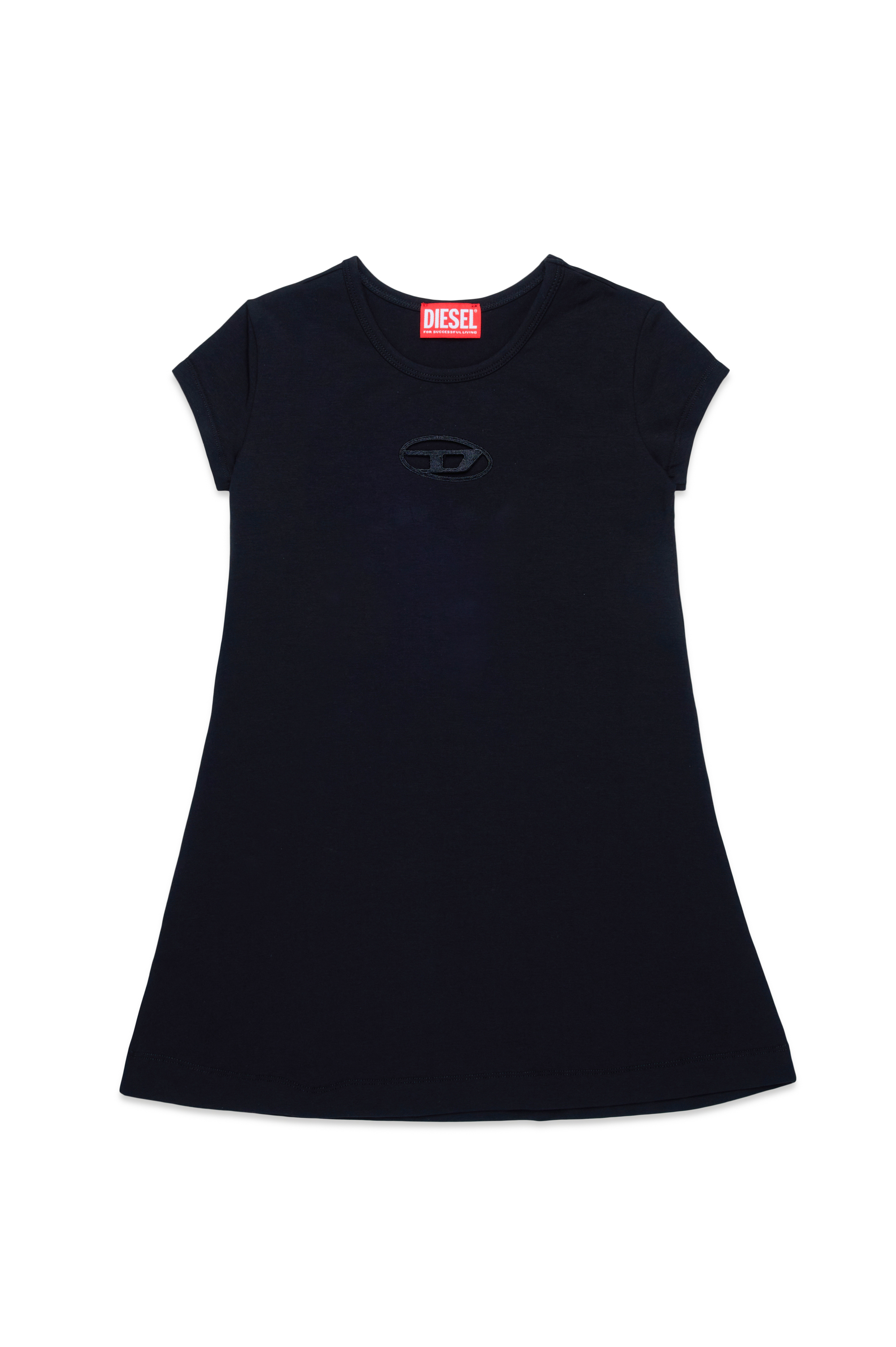 Diesel - DANGIELAM, Abito a T-shirt con cut-out e logo Oval D Donna in Nero - 1