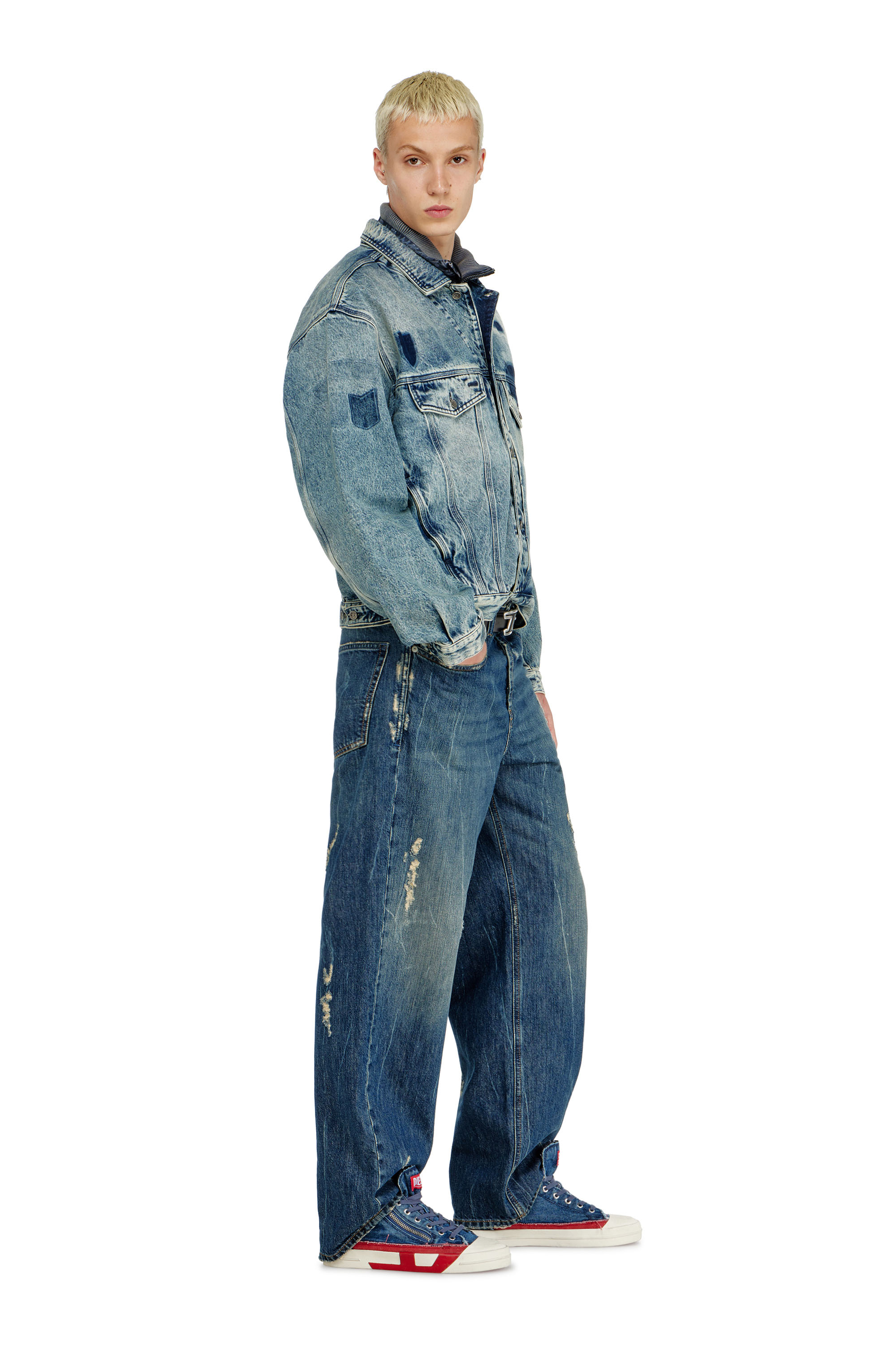 Diesel - Man's Relaxed Jeans 2001 D-Macro 09Q28, Medium blue - 4
